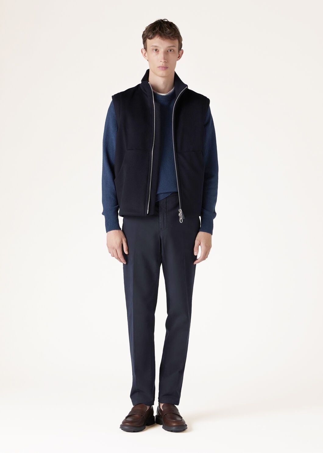 Loro Piana o1w1db10125 FAO0705 Ume Vest in Navy Blue Size US XL / EU 56 / 4 - 2 Thumbnail