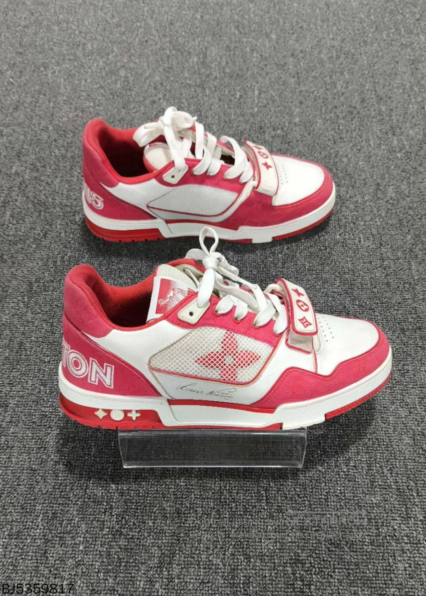 Louis Vuitton red velcro trainer by louis vuitton. Size US 9 / EU 42 - 7 Thumbnail
