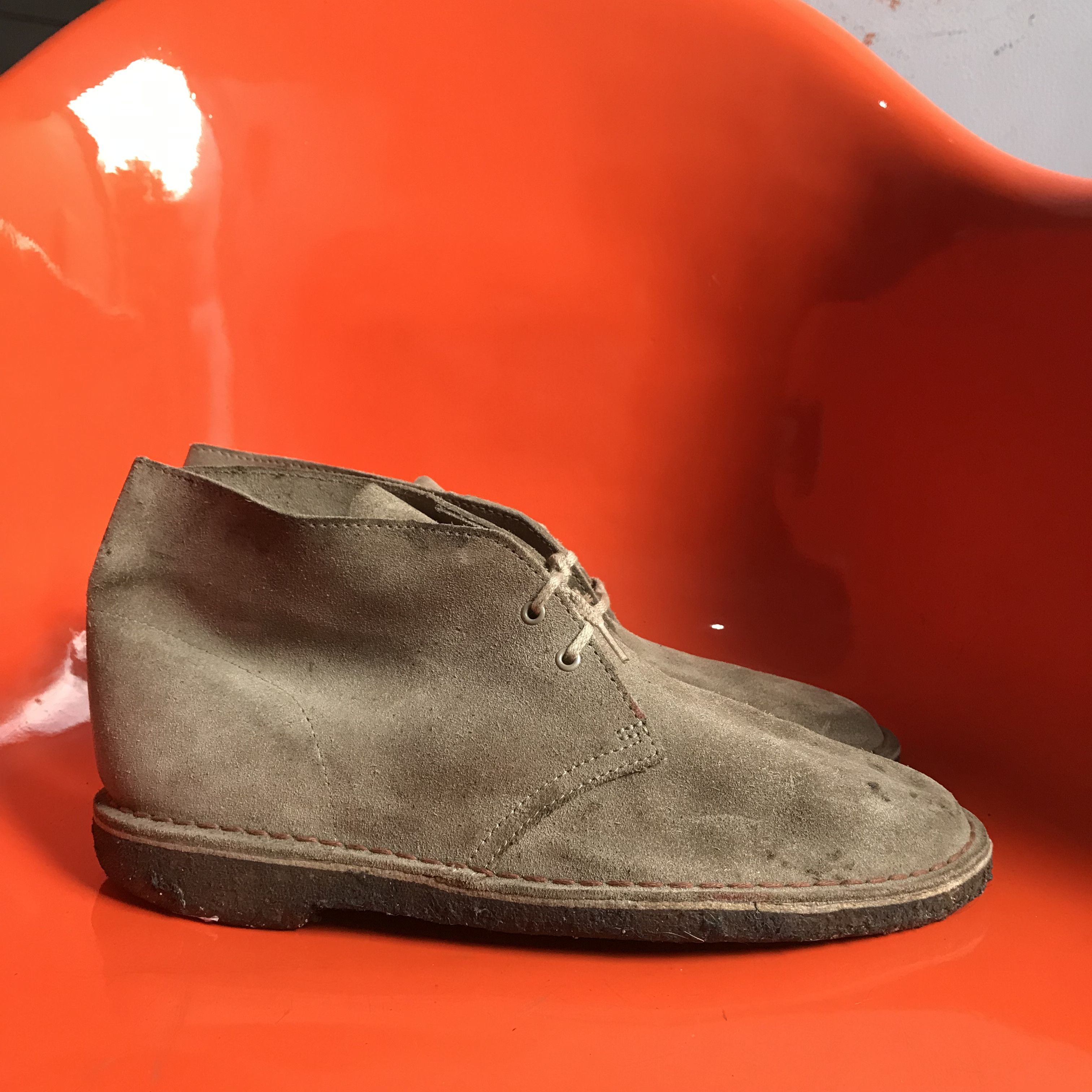 Clarks Dessert Boots Grey Stone Wash Size 8uk 42 eur