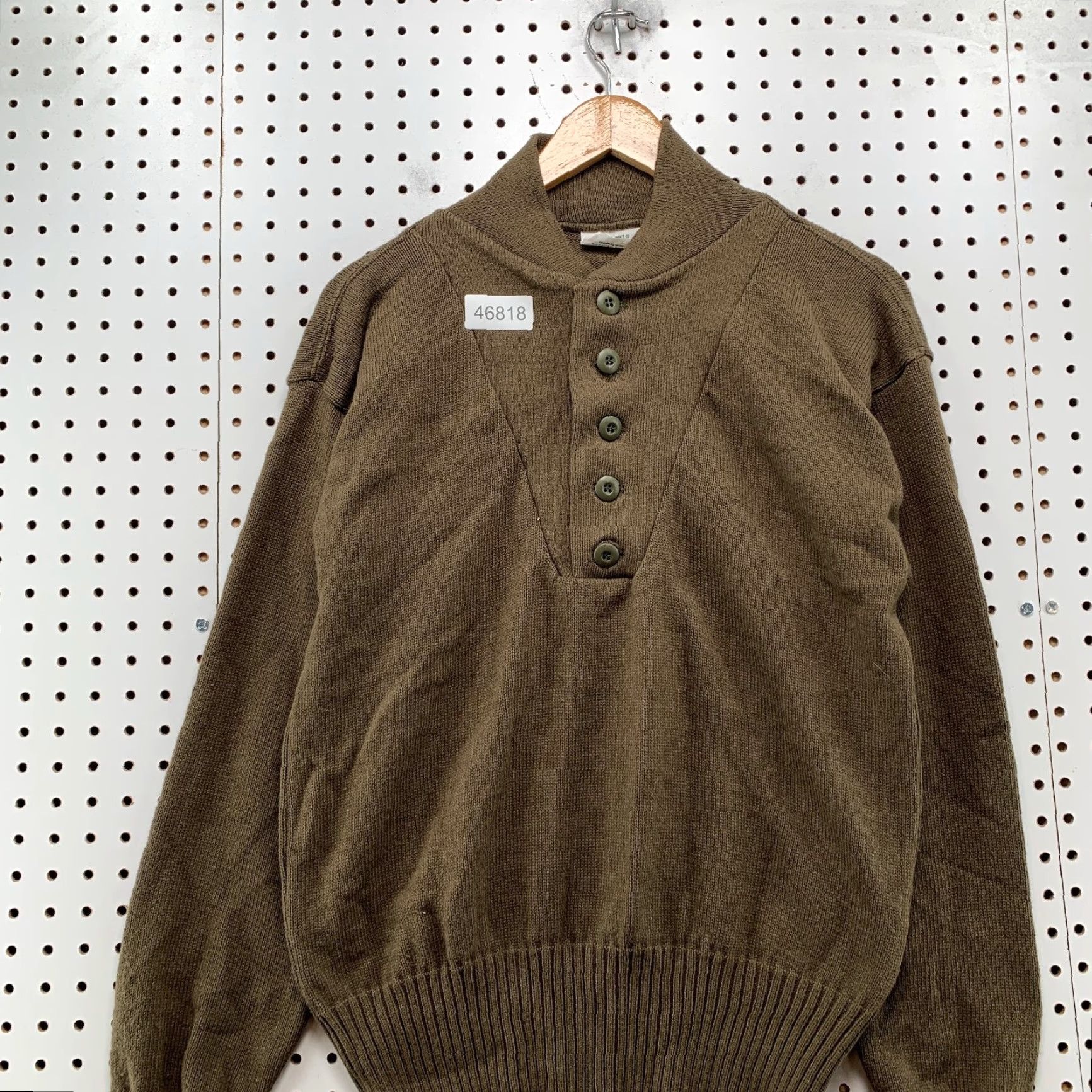 Vintage VINTAGE Military Sweater Shirt Mens L Brown Acrylic Henley Winter Knitts Mitts Knits Size US L / EU 52-54 / 3 - 4 Thumbnail