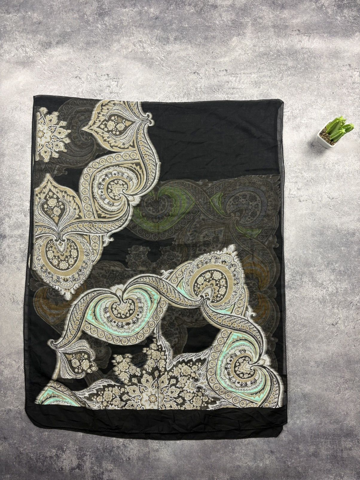 Etro ETRO Vintage Luxury Monogram Y2k Silk Cotton Scarf Rare Size ONE SIZE - 11 Thumbnail
