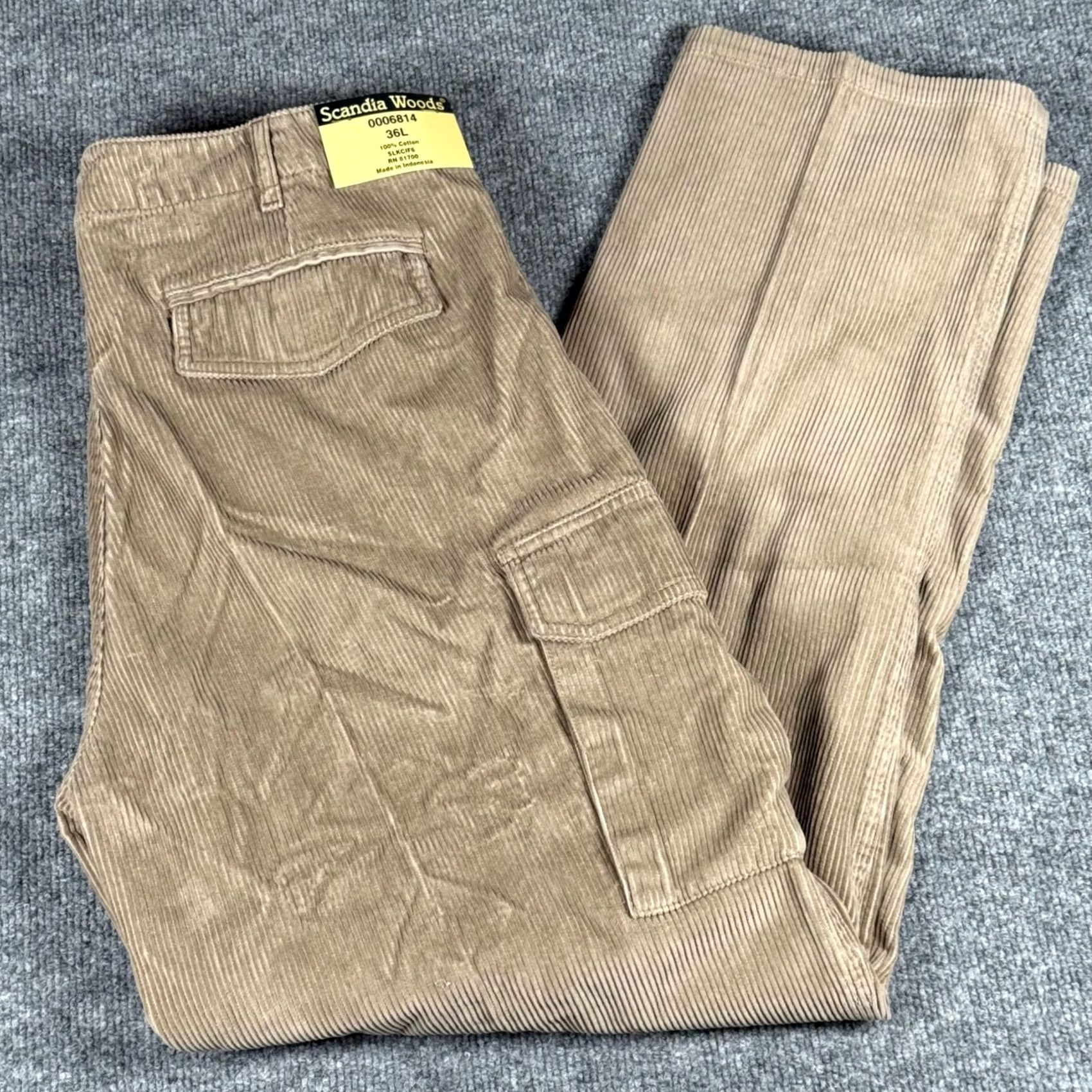 Vintage VINTAGE Scandia Woods Cargo Pants Mens 36 36L Beige Corduroy Utility Pockets Casual 90s 80s Y2K Size US 36 / EU 52 - 2 Thumbnail