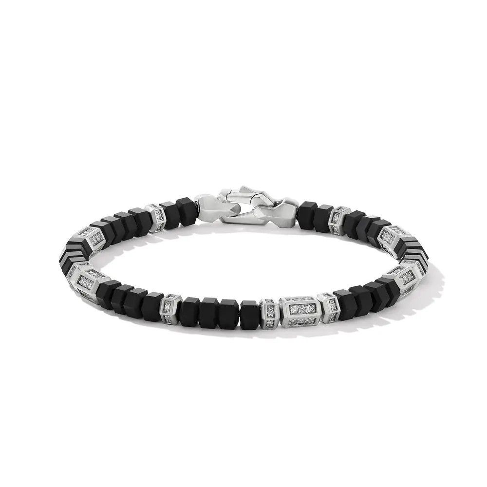 oc11z0126 Bracelet in Silver with Black Onyx and Diamond