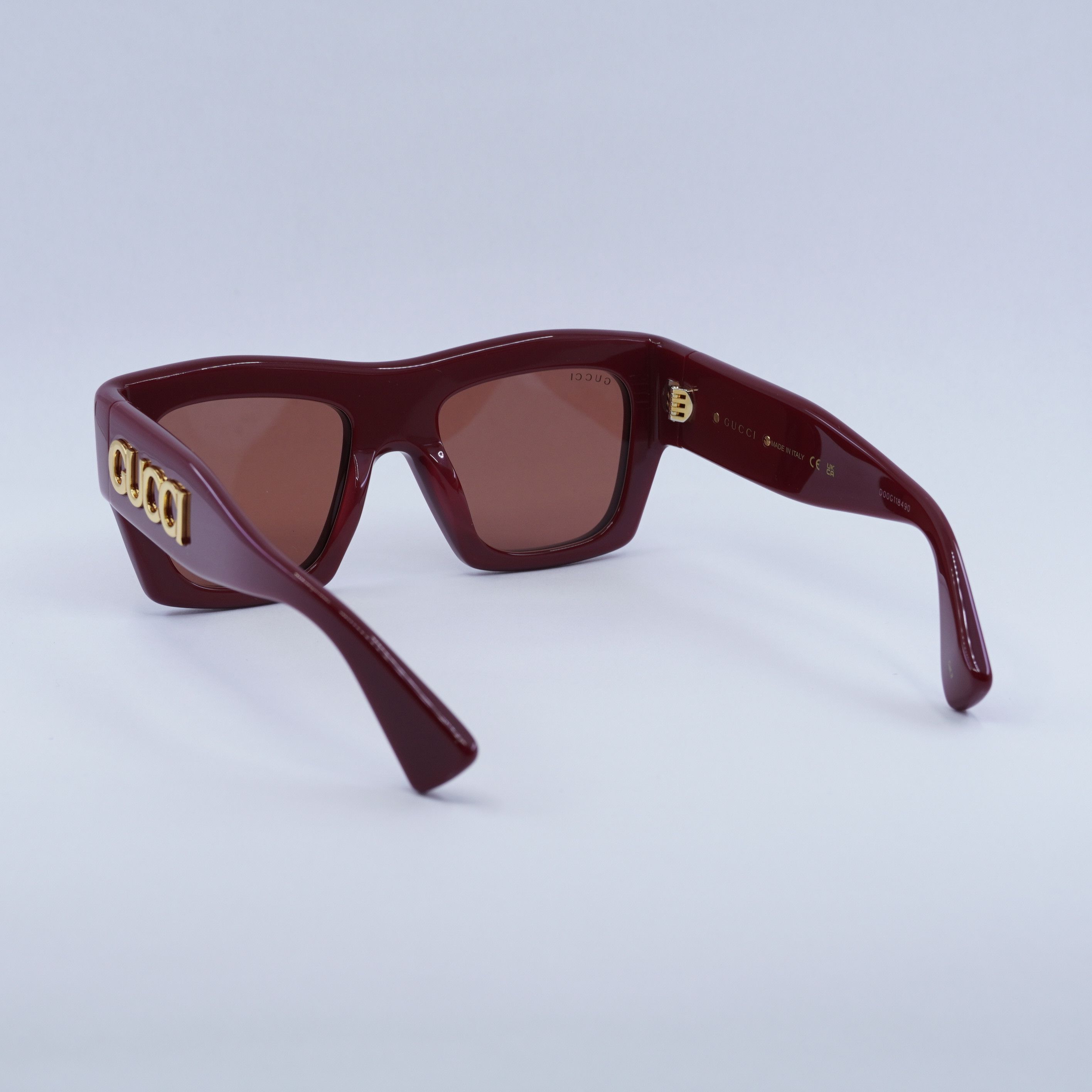 Gucci Gucci GG1772S 003 Sunglasses Burgundy Square Frame Size ONE SIZE - 5 Thumbnail