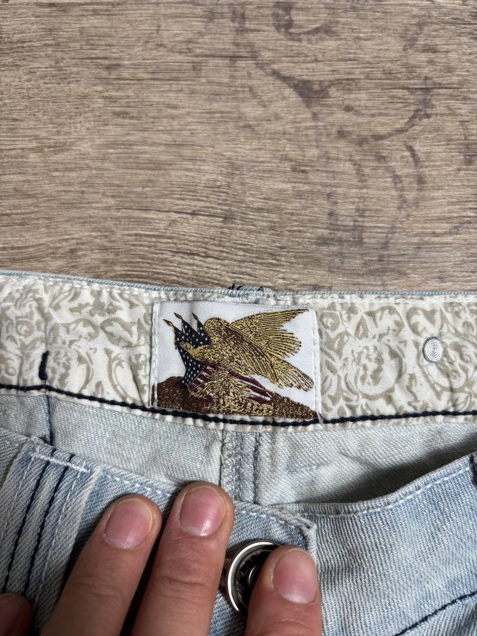 Japanese Brand GOD BLESS AMERICA RARE Flared OWENS Type! Y2K Japan Jeans Size US 30 / EU 46 - 13 Thumbnail