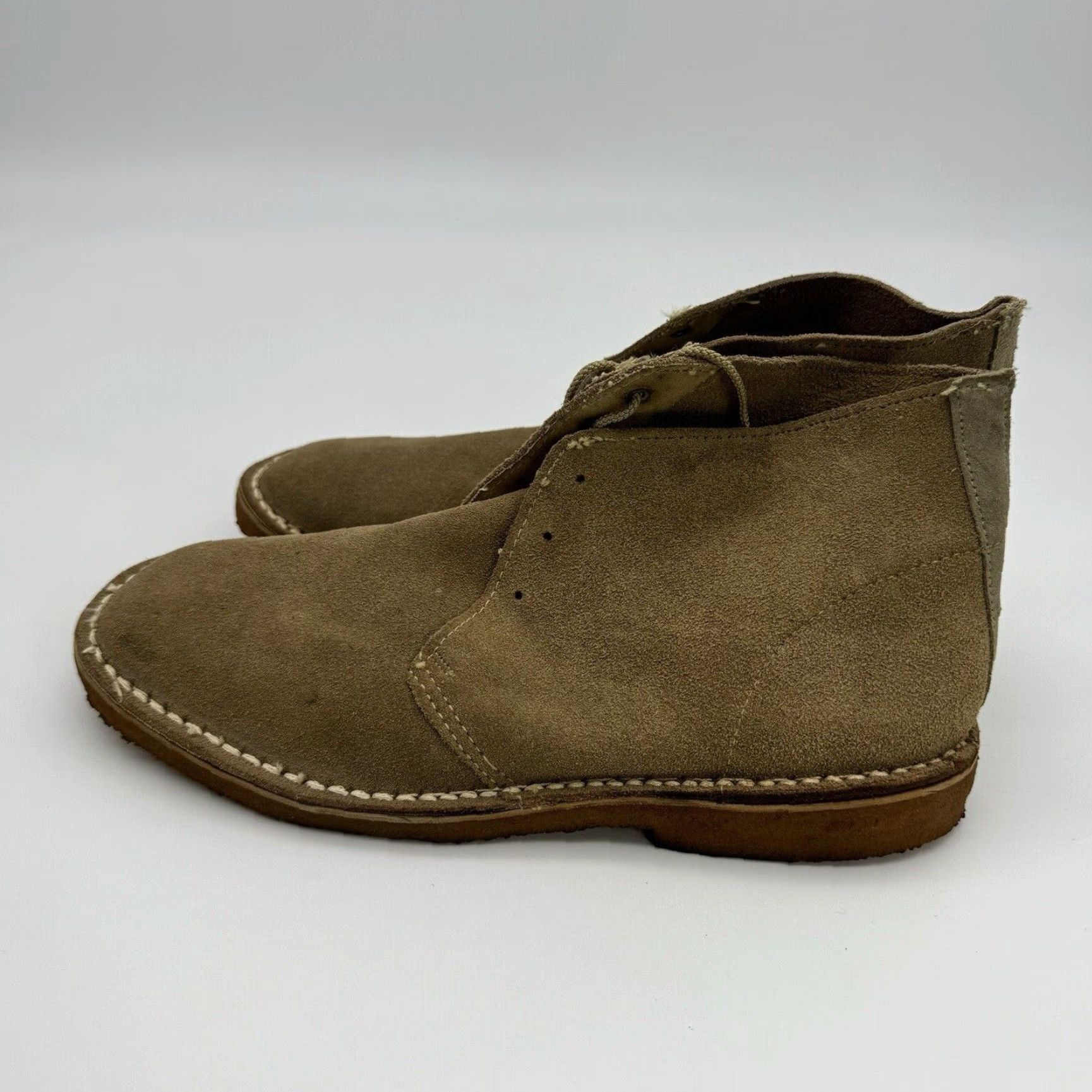Vintage VINTAGE DUNHAM SUEDE CHUKKA DESERT BOOTS MEN'S 8 TAN BEIGE GUM SOLE 70s Size US 8 / EU 41 - 4 Thumbnail