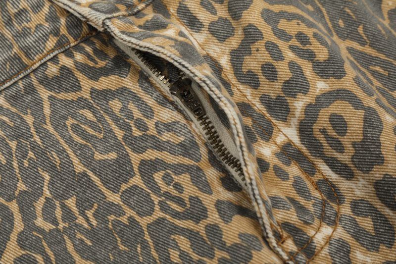 Japanese Brand × Jean American leopard retro street casual loose men's jeans Size US 32 / EU 48 - 5 Thumbnail