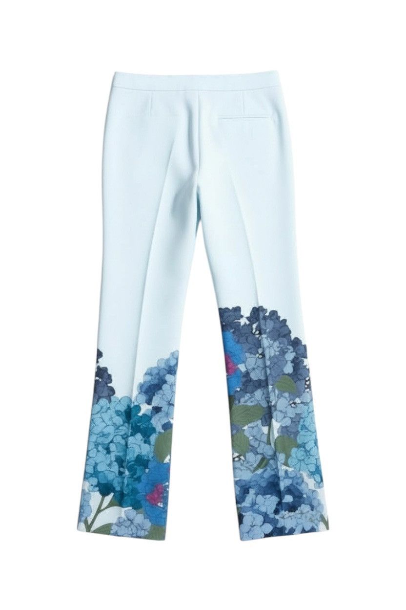 Valentino Valentino Macro Ortensia Printed Silk Flared Pants Size 27" / US 4 / IT 40 - 2 Thumbnail