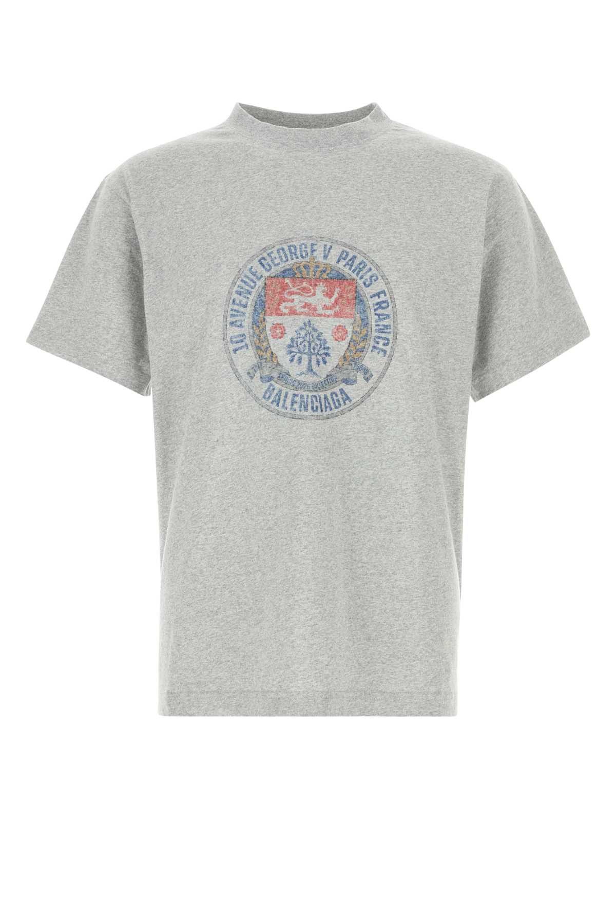 Balenciaga Grey Cotton T-Shirt Size US M / EU 48-50 / 2 - 1 Thumbnail