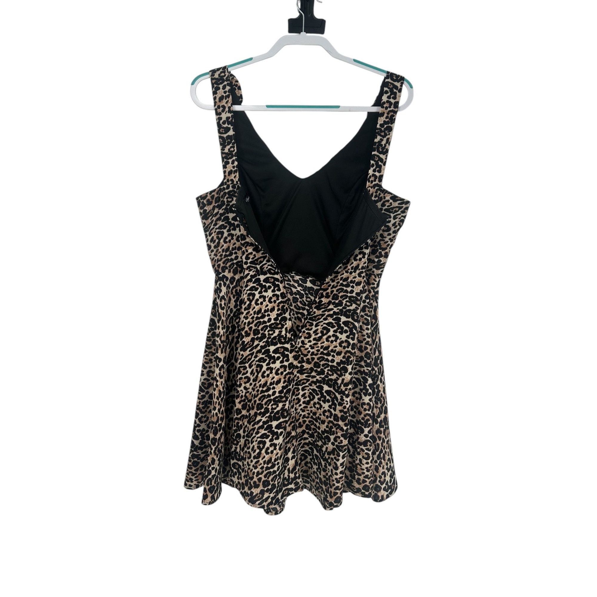 Other Crystal Doll Dress - Leopard Print Cowl Neck Mini - Size 11 Size XL / US 12-14 / IT 48-50 - 3 Thumbnail