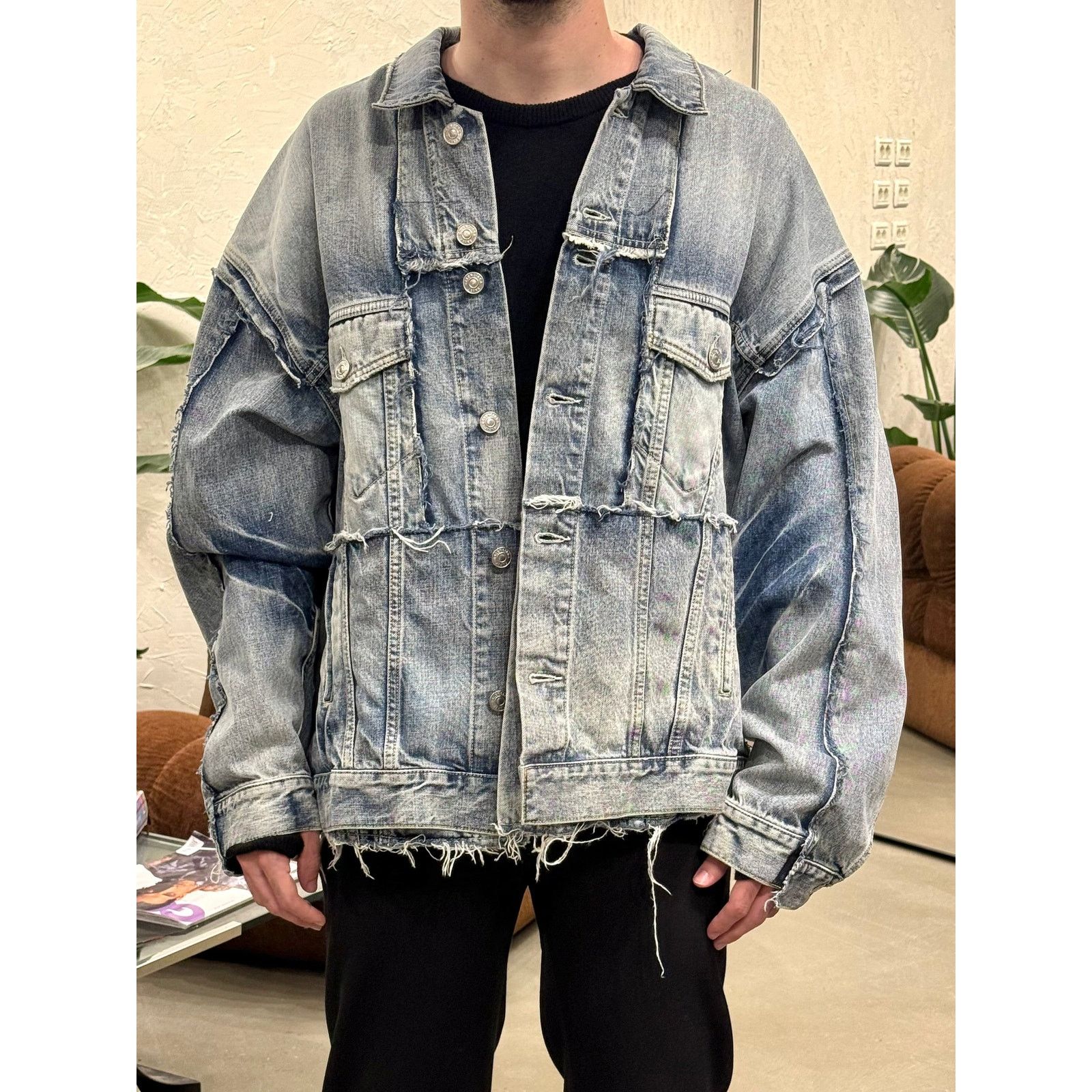 Balenciaga 2021 Balenciaga oversized deconstructed denim jacket Size US M / EU 48-50 / 2 - 1 Thumbnail