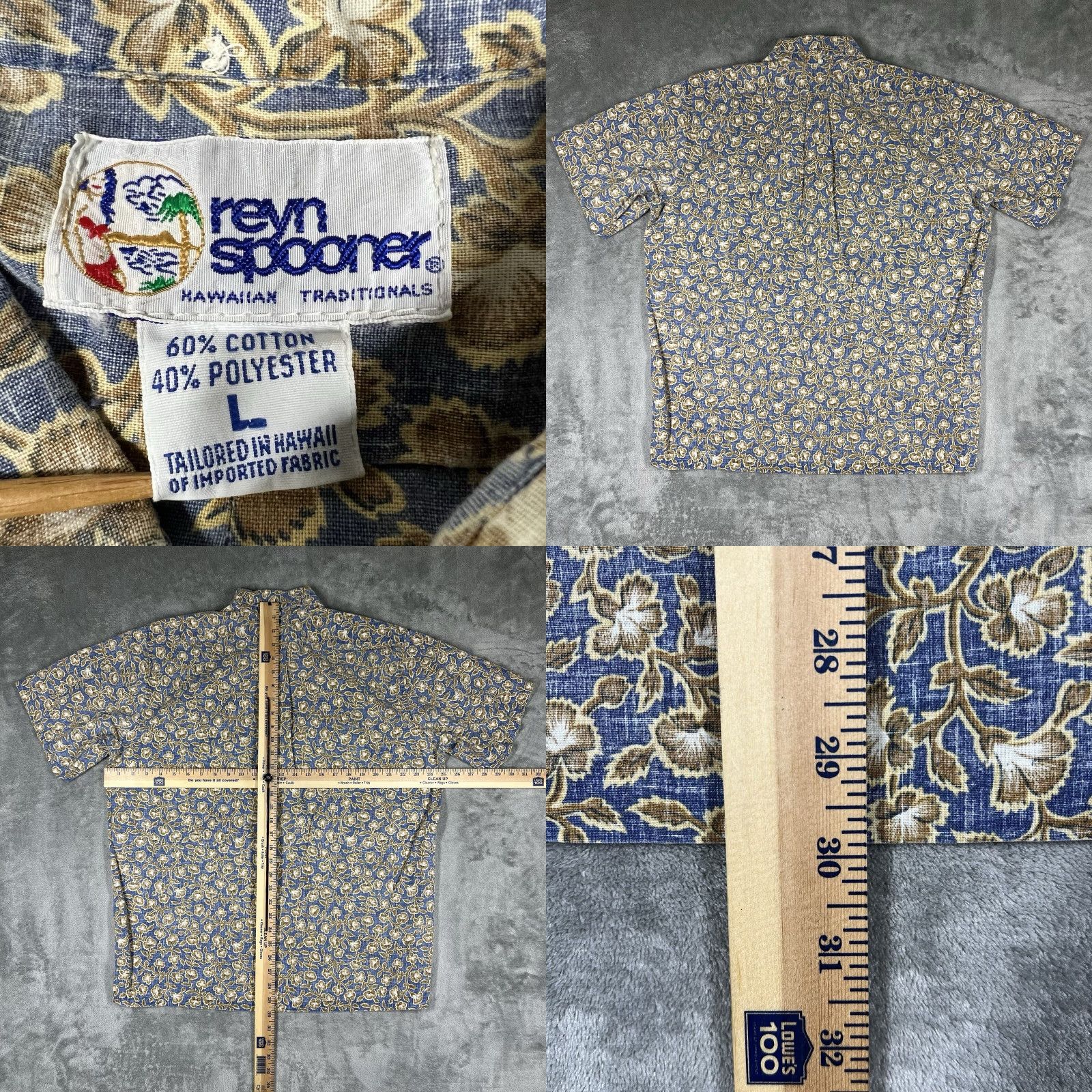 Reyn Spooner Reyn Spooner Men's Shirt Hawaiian Traditionals Floral Print Multicolor Short Sleeve 1/4 Button Up L Mens Size US L / EU 52-54 / 3 - 8 Thumbnail