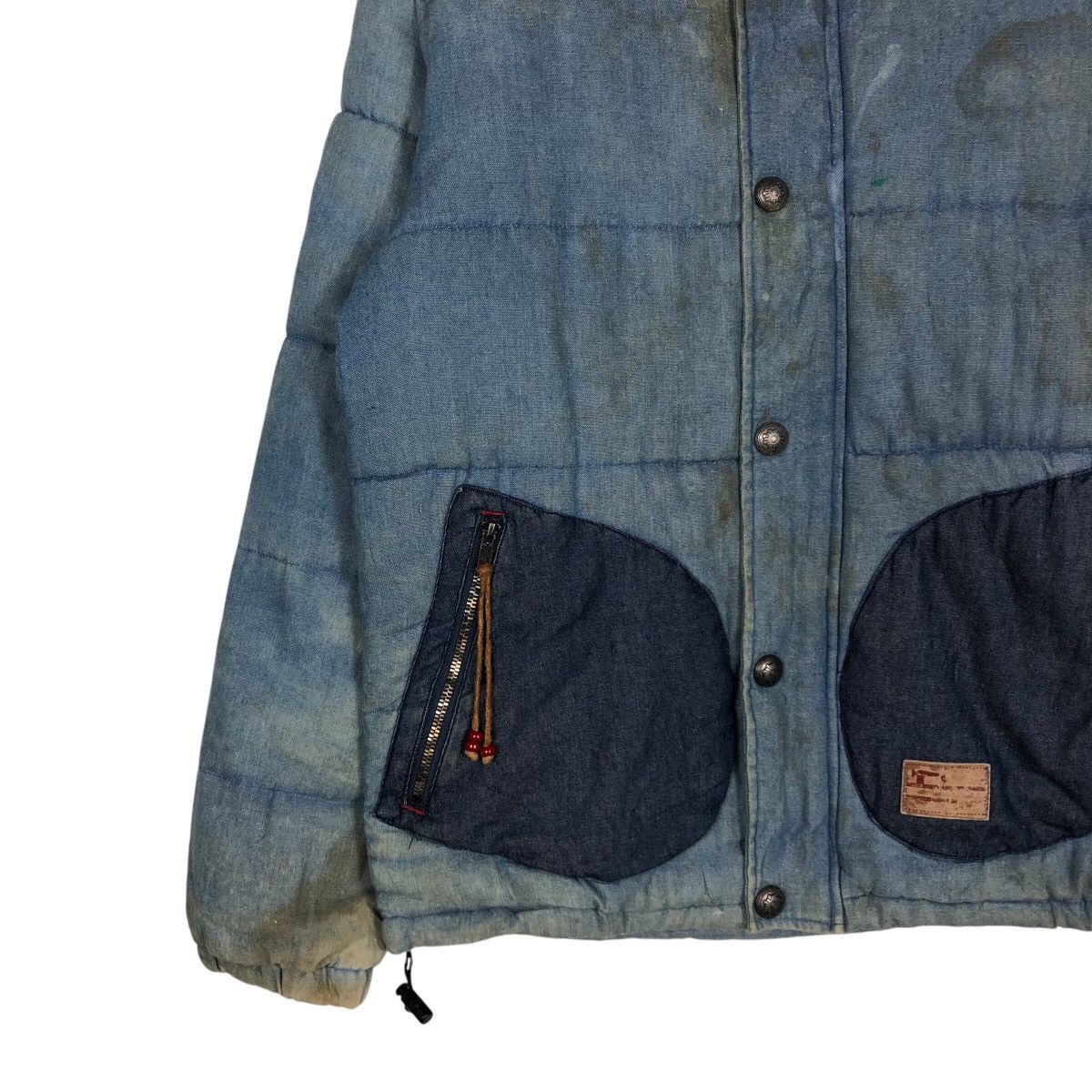 Blue Blue Japan 📌Vintage Denim Chore Biker Jacket Roky Indigo Zipper Size US L / EU 52-54 / 3 - 5 Thumbnail