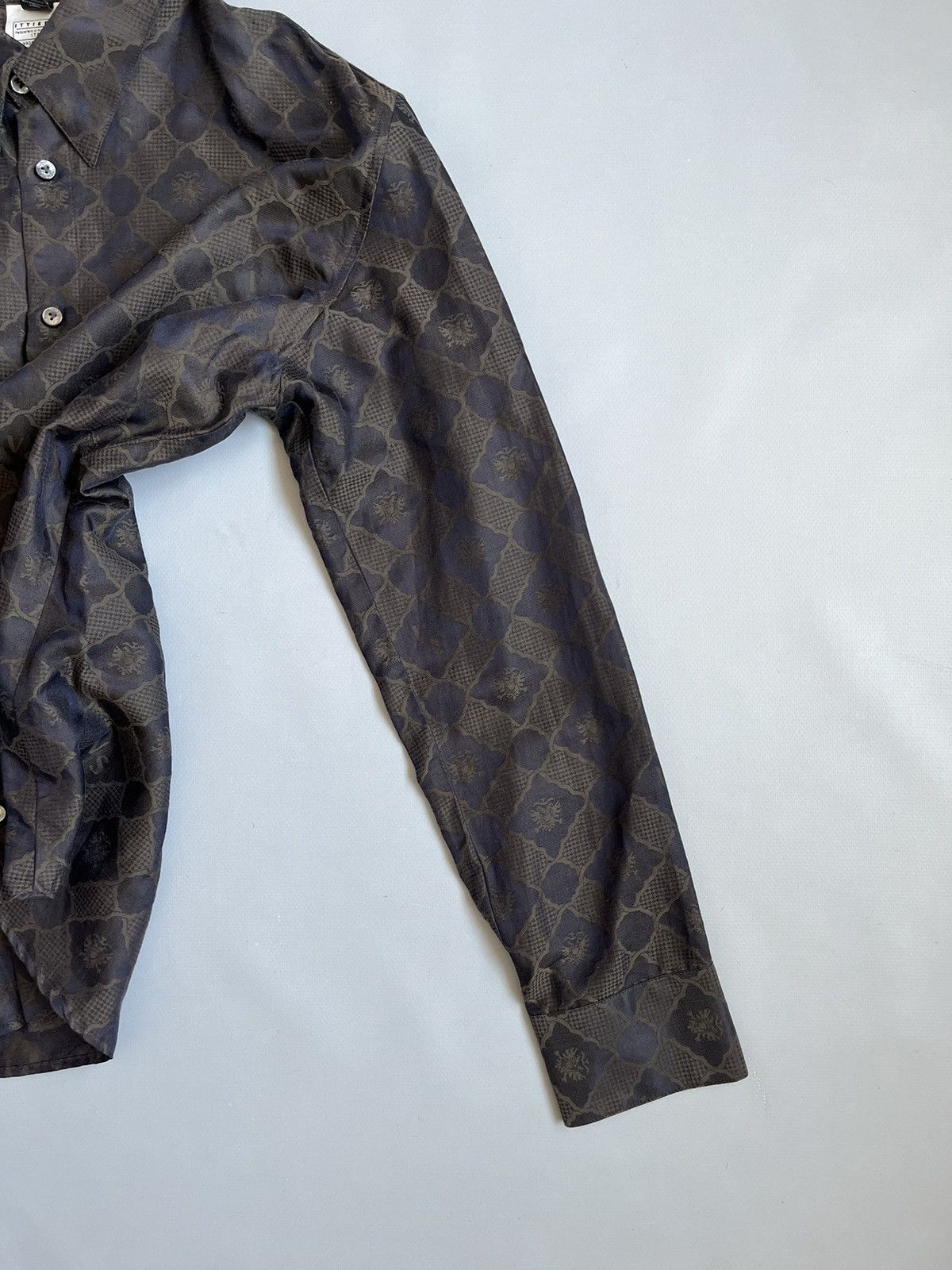 Versus Versace Versace Versus Unisex Brown Silk Monogram Button Up Shirt Size US L / EU 52-54 / 3 - 10 Thumbnail