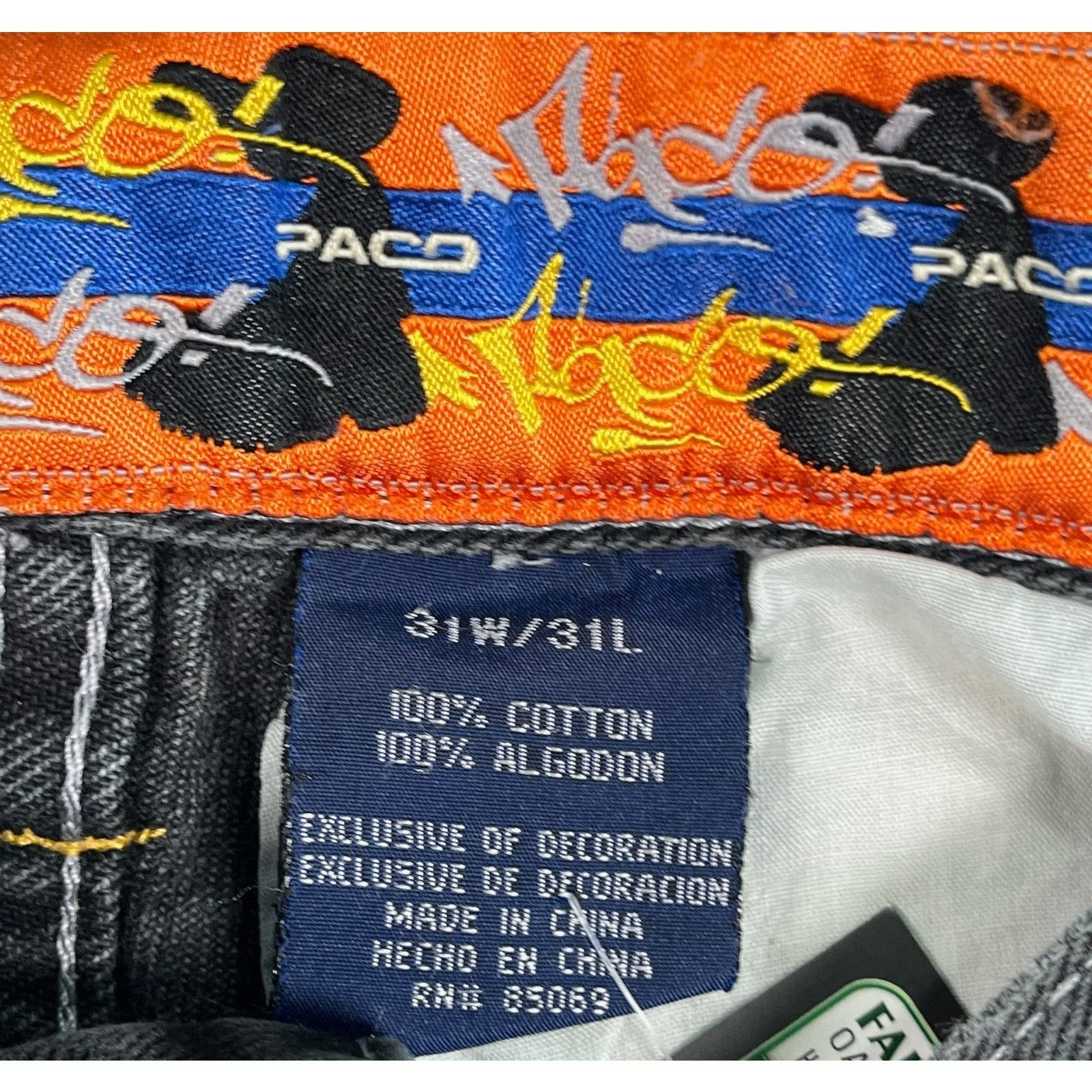 Vintage Vintage Paco Jeans Pitbull Wide Leg Denim Jeans 31 x 31 Size US 31 - 7 Thumbnail