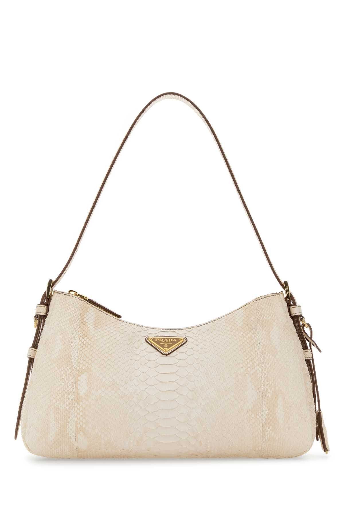 Prada Ivory Leather Aimee Shoulder Bag Size ONE SIZE - 1 Thumbnail