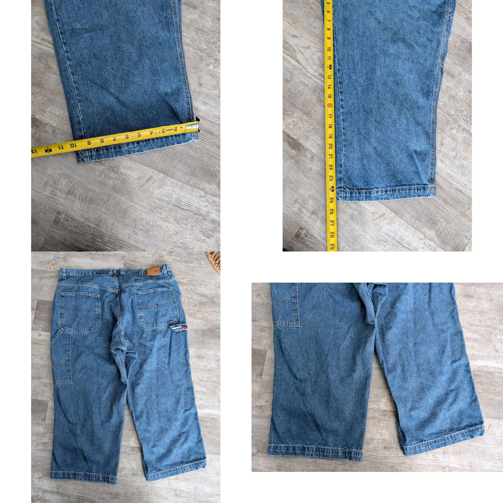 Tommy Hilfiger VINTAGE Tommy Hilfiger Womens Cropped Denim Carpenter Jeans Size 22 Flag Loop Size 40" / US 18 - 9 Thumbnail