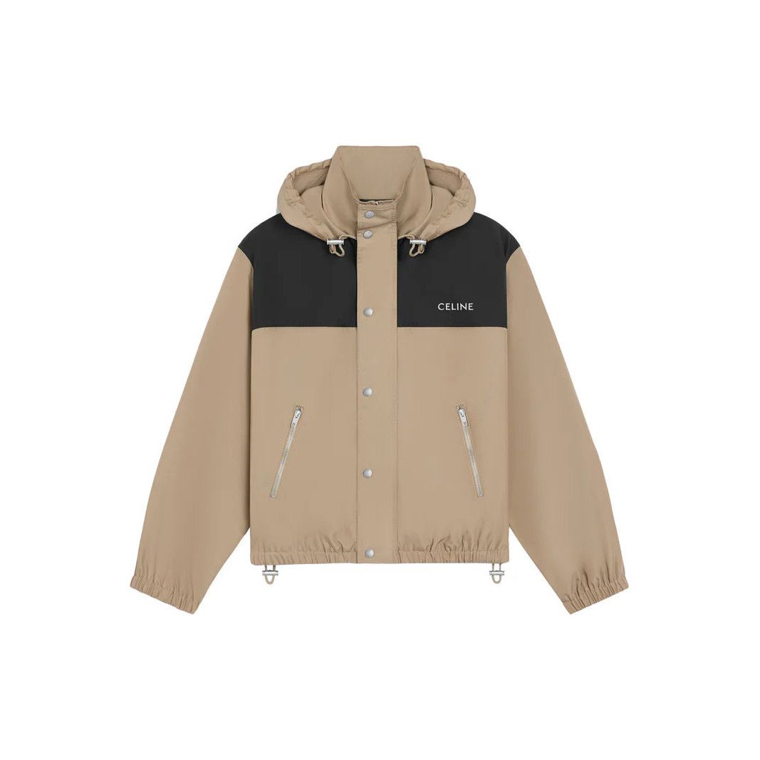 CELINE $2300 Beige Windbreaker Nylon Jacket New & Authentic