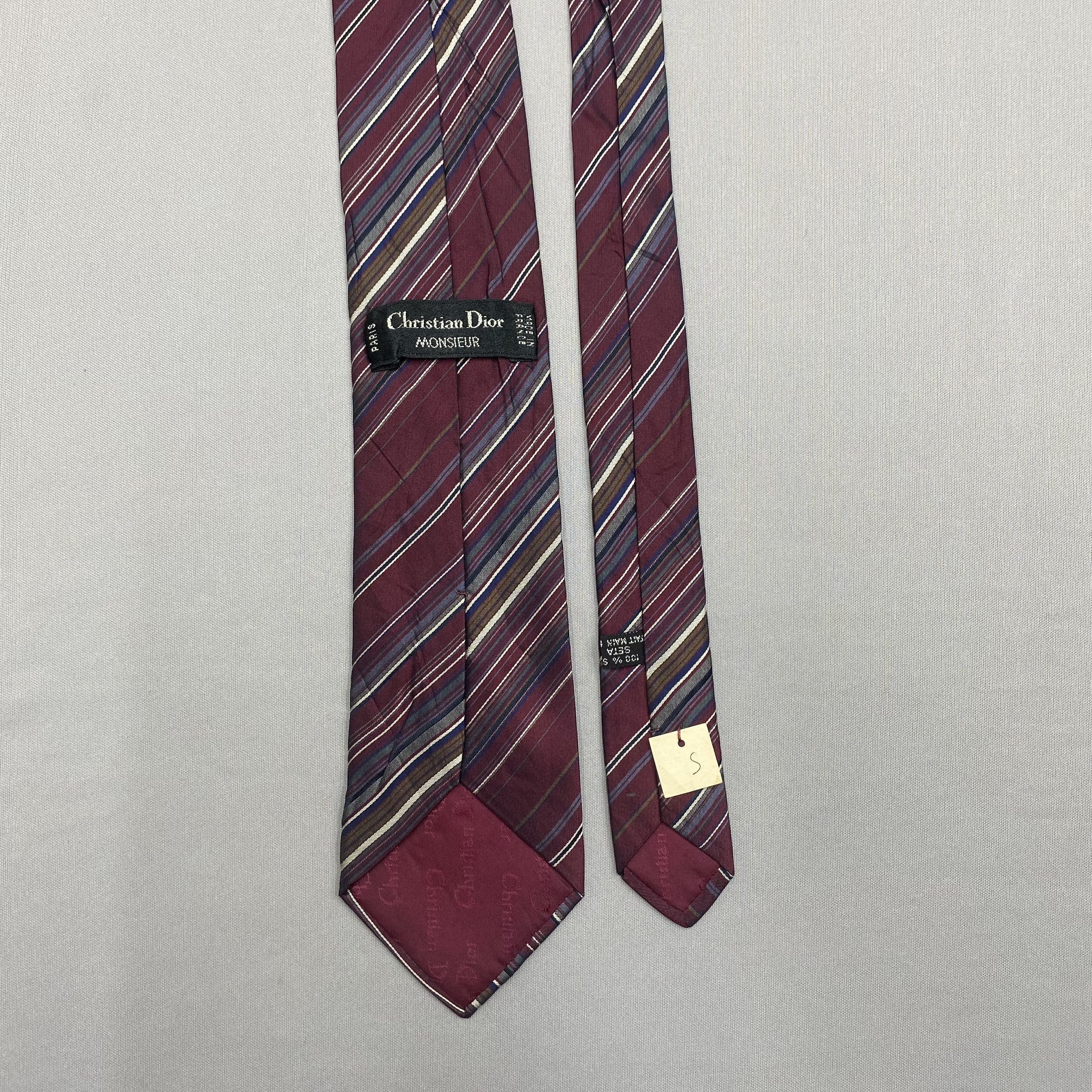 Japanese Brand Vintage Christian Dior SILK Necktie Cravate Pure Silk Size ONE SIZE - 6 Thumbnail