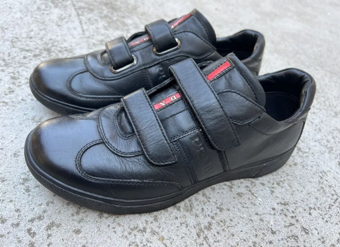 Prada Authentic💫Prada💫2 Strap Leather Sneaker (4P 1317) Size US 8 / EU 41 - 1 Thumbnail