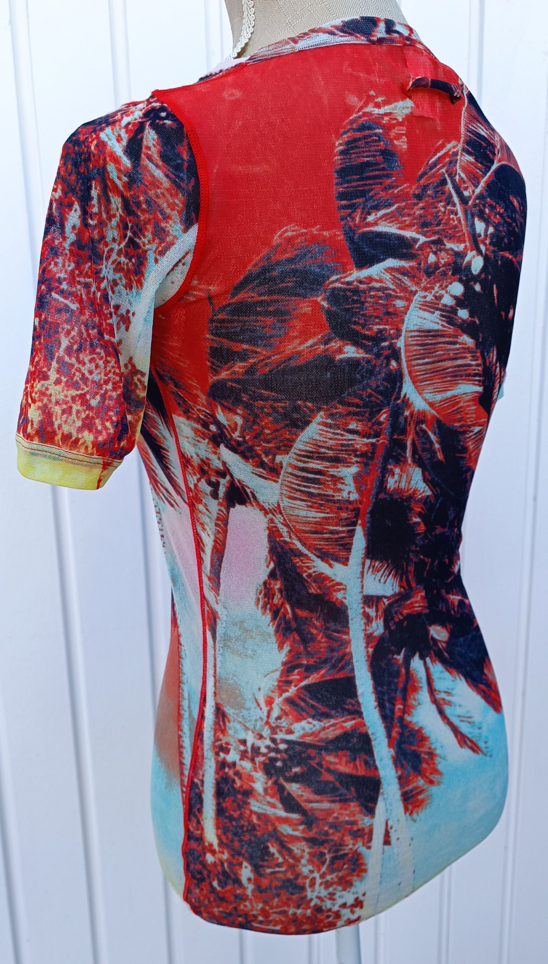 Jean Paul Gaultier Palm trees nylon mesh t-shirt Size US XS / EU 42 / 0 - 5 Thumbnail