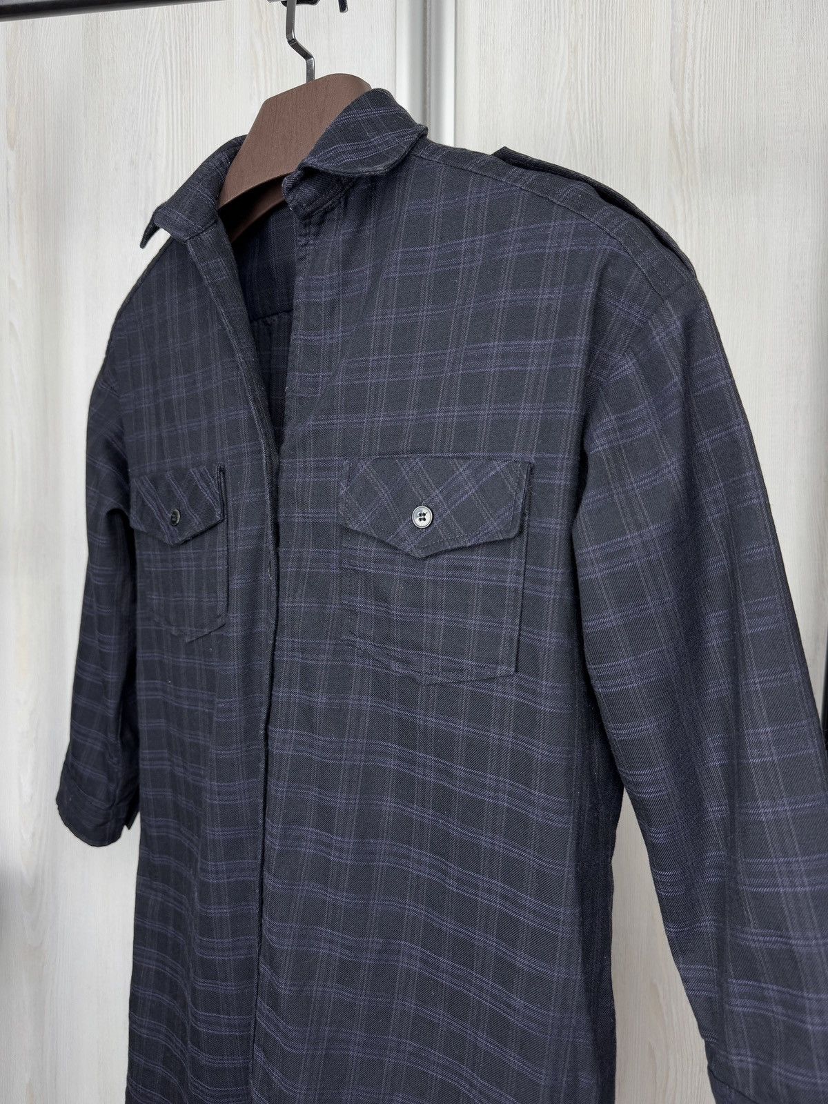 Sandro Sandro Paris Checkered Wool Cotton Short Shirt Dress size 1 Size S / US 4 / IT 40 - 4 Thumbnail