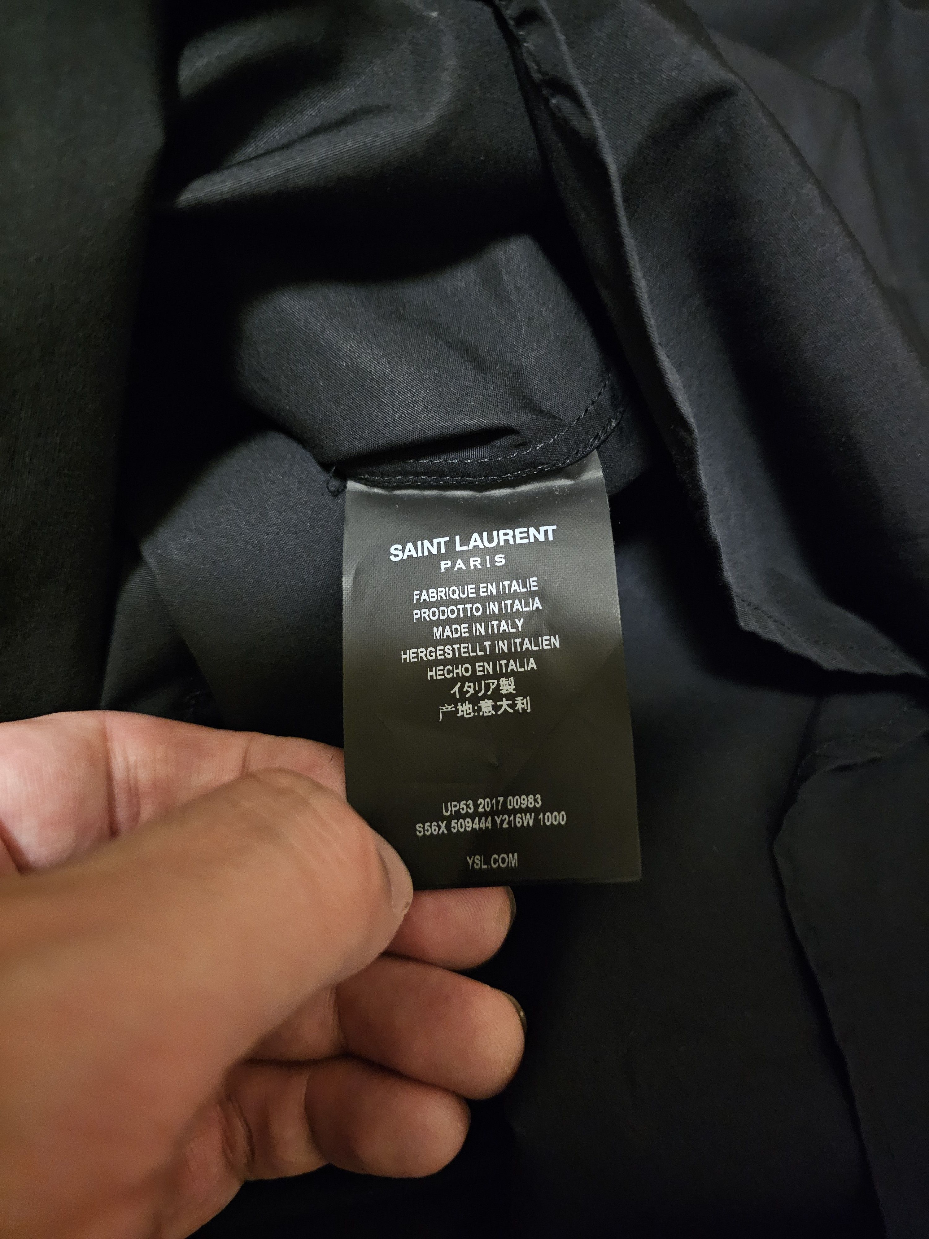 Saint Laurent Paris Saint Laurent Men's Black Shirt Size 38 Size US L / EU 52-54 / 3 - 5 Thumbnail