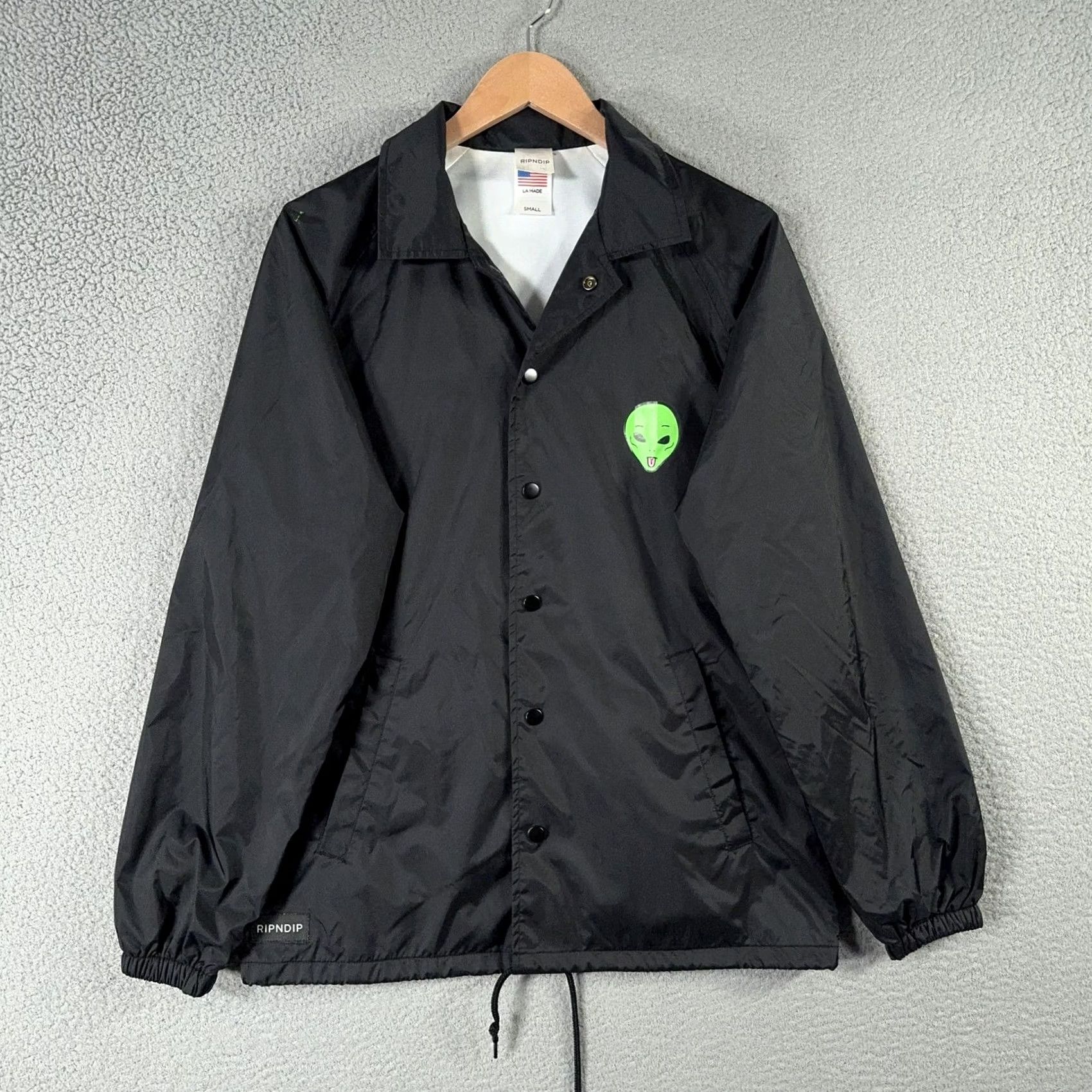 RIPNDIP RIPNDIP Jacket Mens Small Black We Out Here Alien Windbreaker Streetwear Coach Size US S / EU 44-46 / 1 - 2 Thumbnail