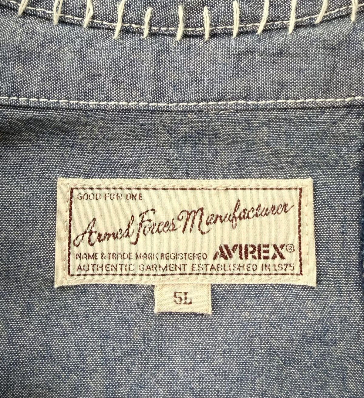 Avirex Avirex U.S Navy Patch Shirt Military Workwear Denim Style Size US XXL / EU 58 / 5 - 19 Thumbnail