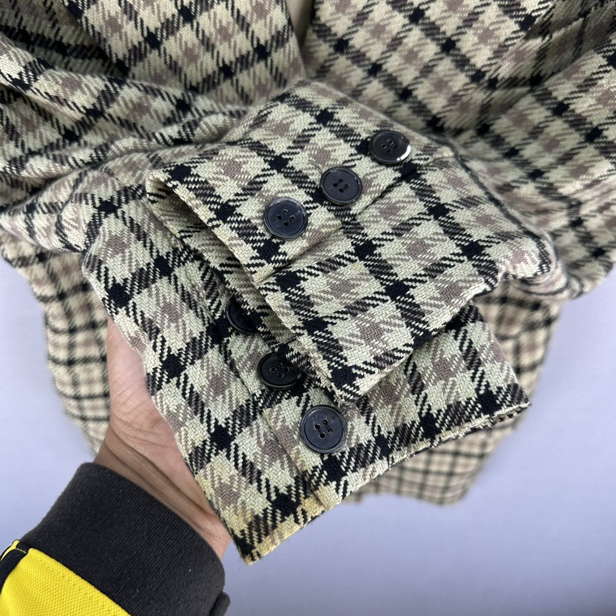 yoshie inaba Vintage 90's Yoshie Inaba Wool Coat Jacket Double Breasted Size M / US 6-8 / IT 42-44 - 9 Thumbnail