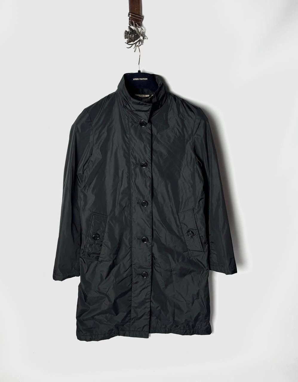 Image of Burberry Nylon Trench Coat in Black, Women's (Size Small)