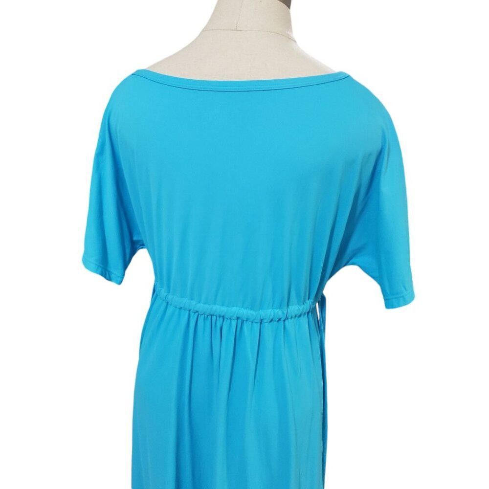 Designer CT1778 UV Skinz Sunwear UPF 50+Turquoise Maxi Dress L Size L / US 10 / IT 46 - 4 Thumbnail