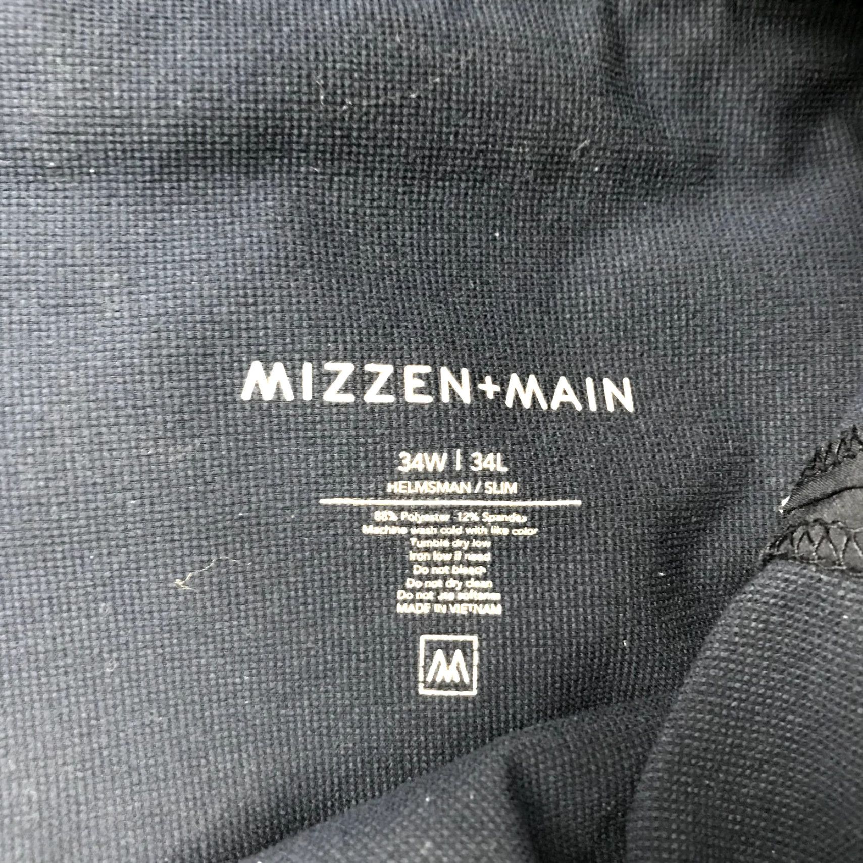 Mizzen+Main Mizzen+Main Pants Mens 34x34 Blue Helmsman Slim Chino Golf Performance Size US 34 / EU 50 - 4 Thumbnail