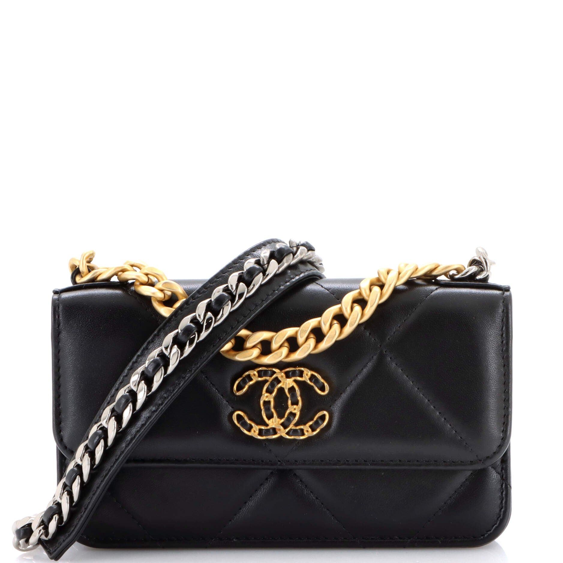Chanel 19 Flap Phone Holder with Chain Size ONE SIZE - 1 Thumbnail
