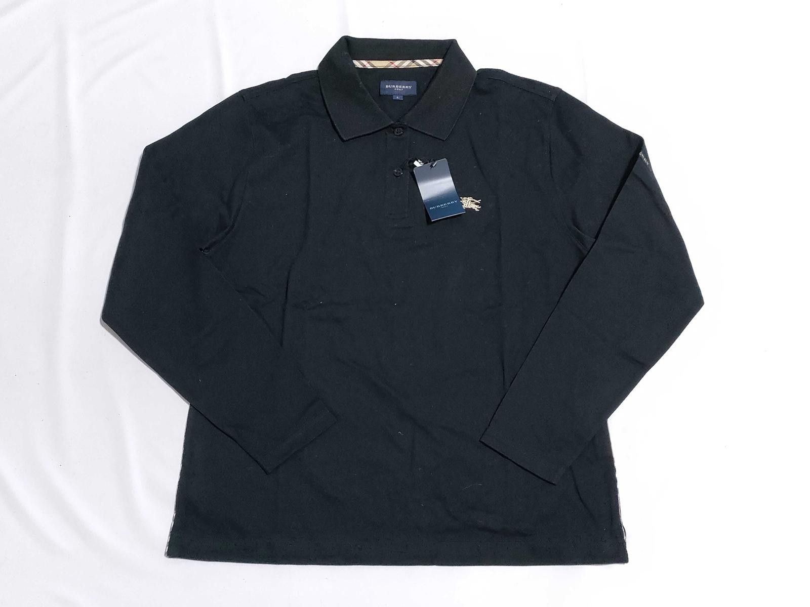 Burberry Golf Long Sleeve Black Polo