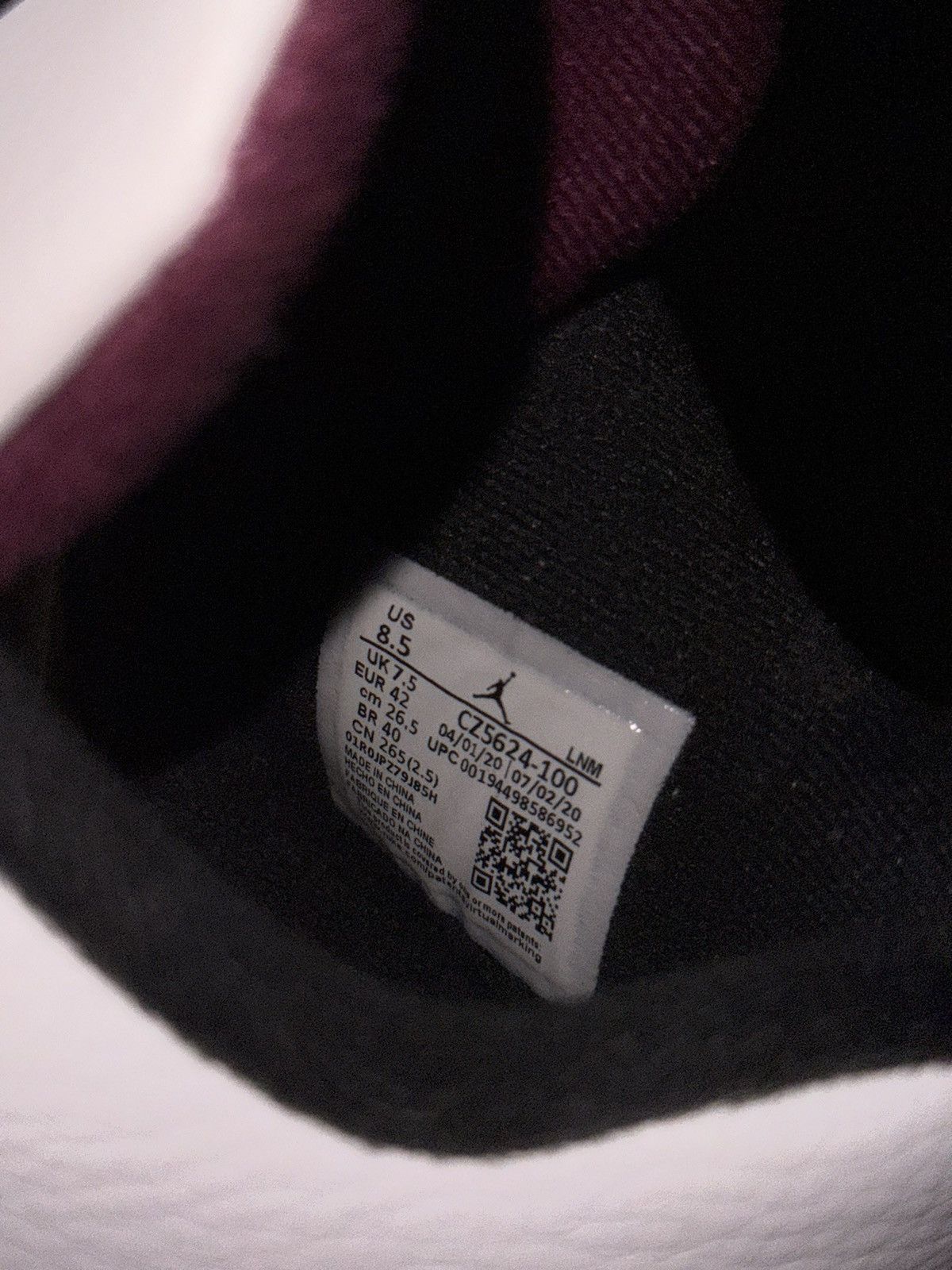 Jordan Brand Paris Saint-Germain X Air Jordan 4 Retro ‘Bordeaux’ Size 8.5 Size US 8.5 / EU 41-42 - 6 Thumbnail