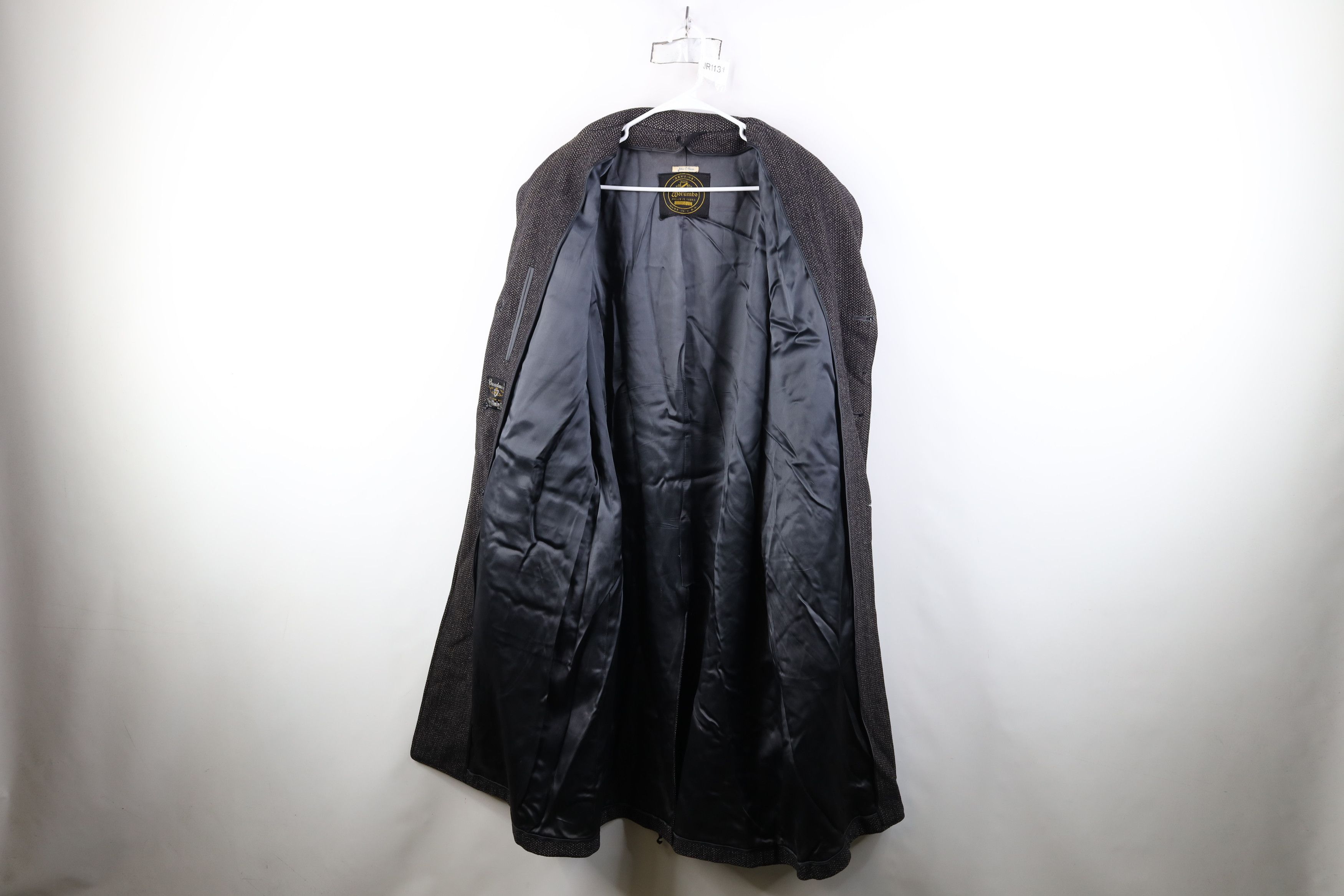 Vintage Vintage 50s Rockabilly Herringbone Bespoke Overcoat Jacket Size US XXL / EU 58 / 5 - 12 Thumbnail