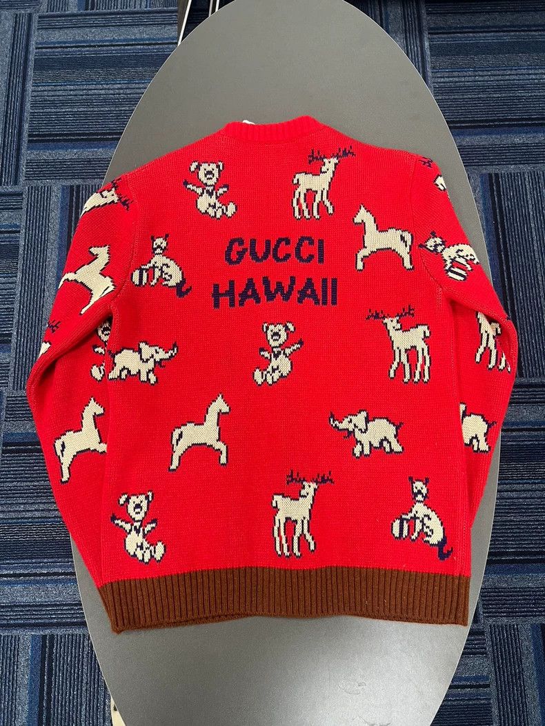 Gucci Gucci Zoo-themed pattern knitted sweater cardigan 2504-Next Size XS / US 0-2 / IT 36-38 - 2 Thumbnail