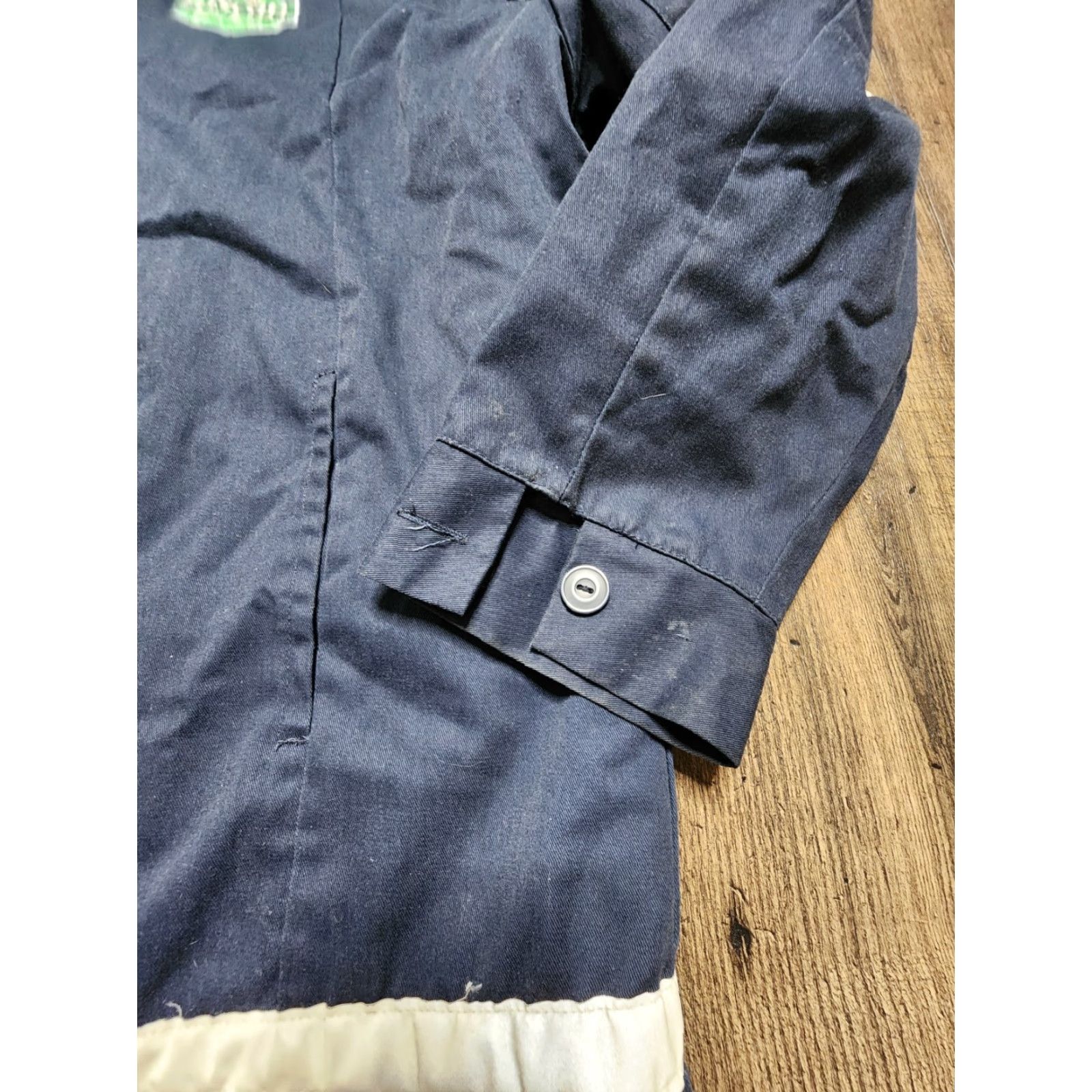 Vintage Mens L Aramark Softshell Jacket Insulated Distressed Blue Working Casual Wear 90s Logo Pockets Water Resistant Wind-Resistant Fall Winter Spring Size US L / EU 52-54 / 3 - 5 Thumbnail