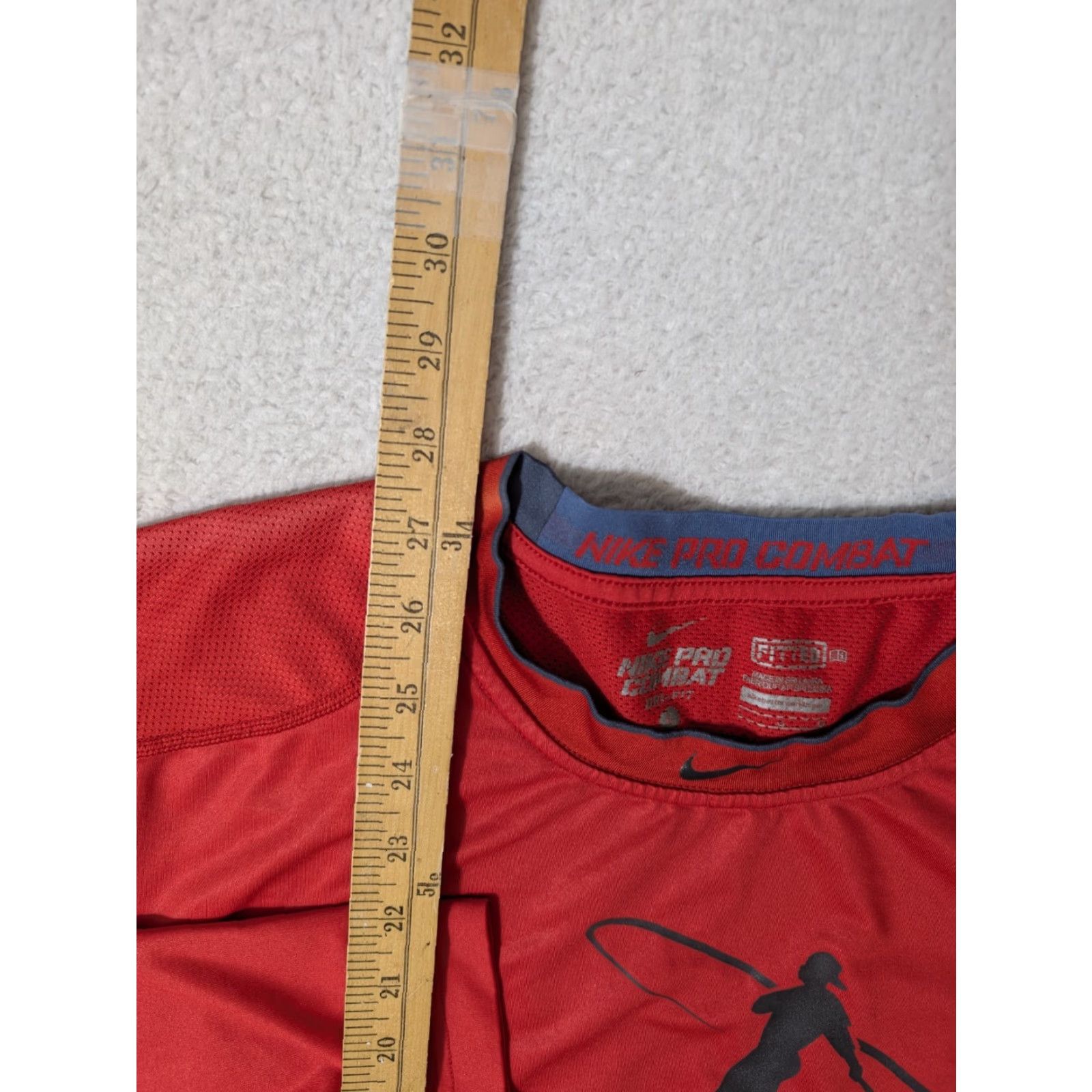 Nike Nike Pro Combat Elite Shirt Men Large Red Fitted Long Sleeve Crew Neck Breathable Moisture Wicking Nike Logo Griffey Swingman 90s? Size US L / EU 52-54 / 3 - 4 Thumbnail