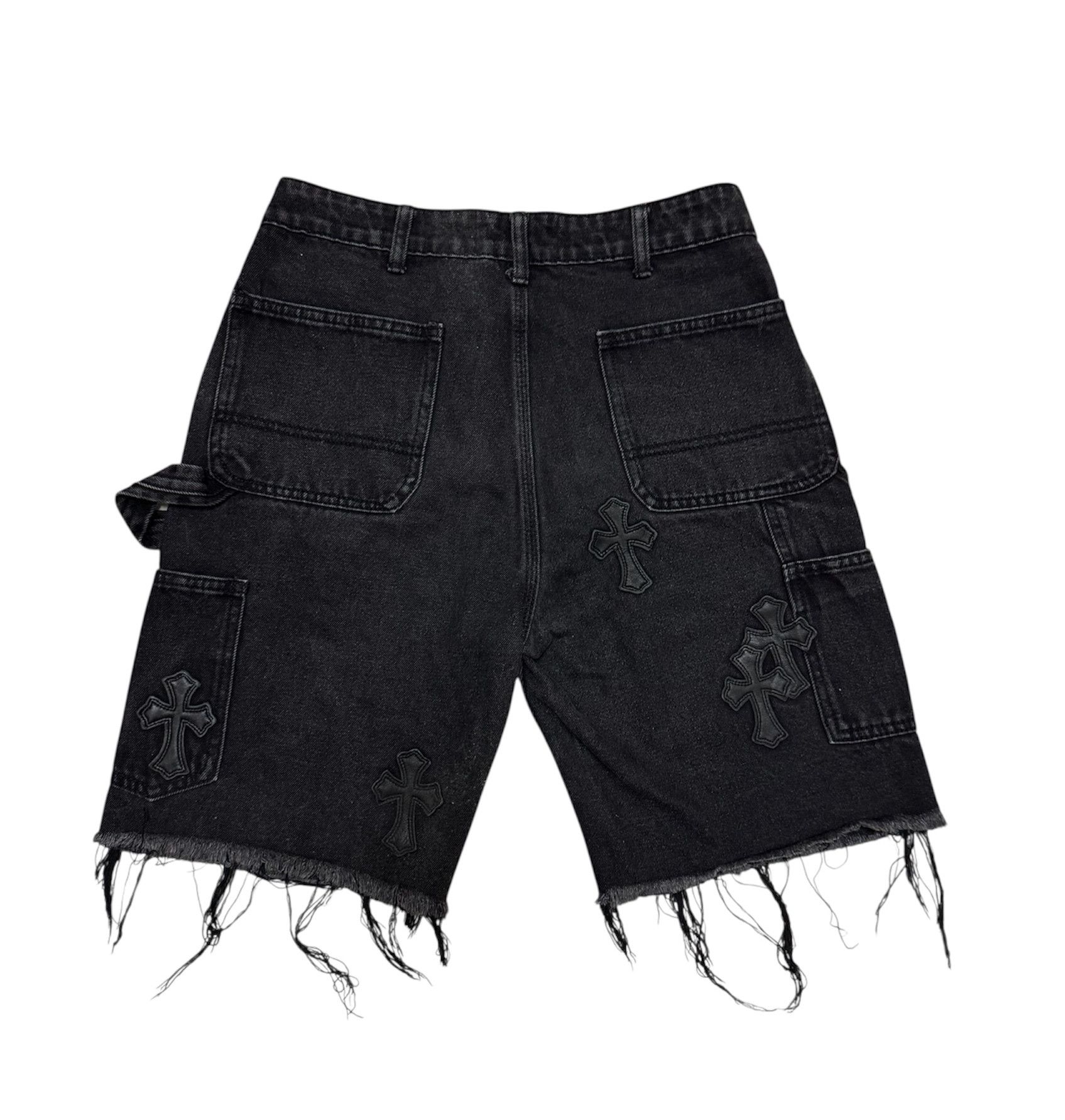 If Six Was Nine KB Cross Patches Chrome Hearts Style Shorts Carpenter Jeans Size US 29 - 2 Thumbnail