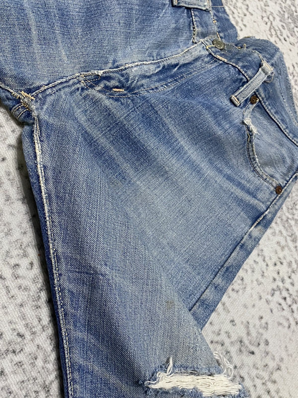 Vintage Vintage Distressed 70's CANTON Bootcut Half Selvedge Jeans Size US 32 / EU 48 - 13 Thumbnail