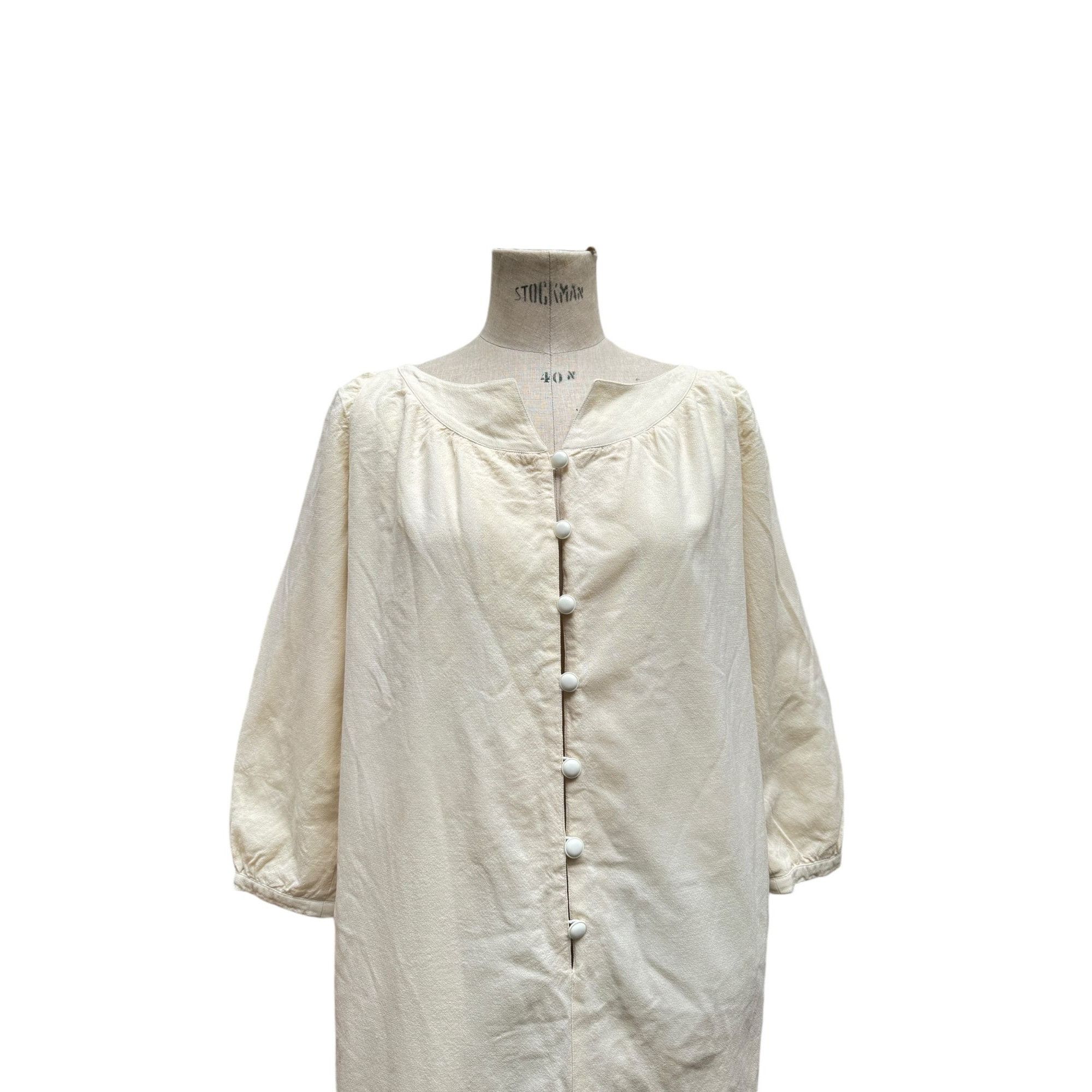 Courreges Vintage 1970s Beige Wool Dress Size M / US 6-8 / IT 42-44 - 2 Thumbnail