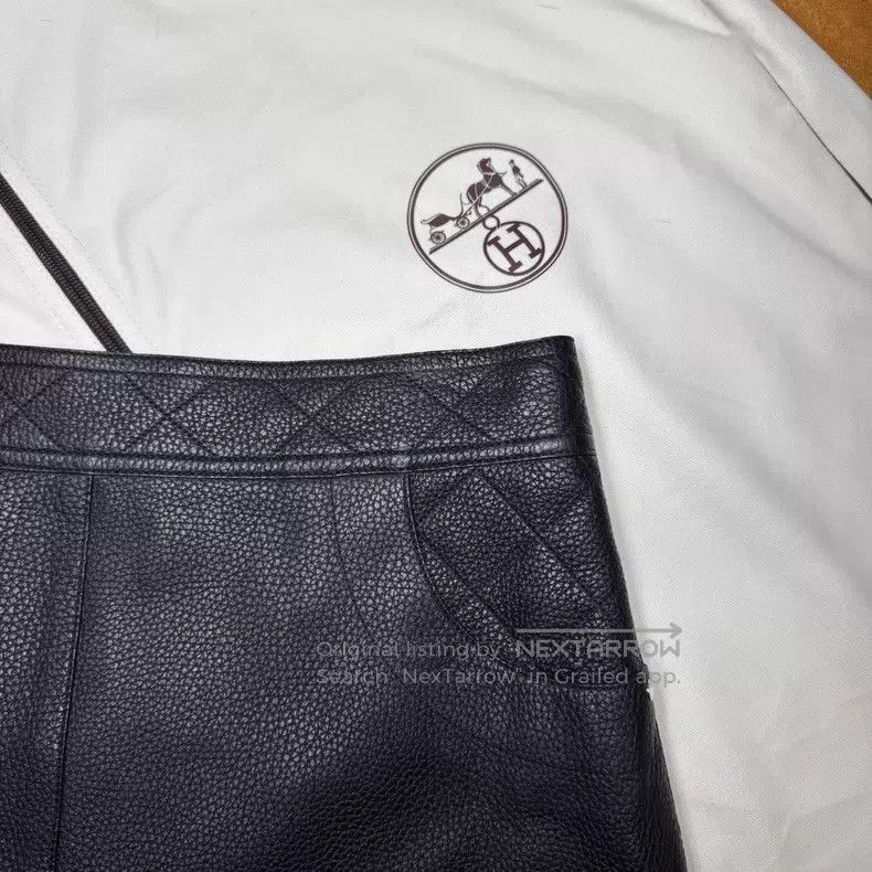 Hermes Hermes Black Deer Skin Short Skirt Size 26" / US 2 / IT 38 - 3 Thumbnail