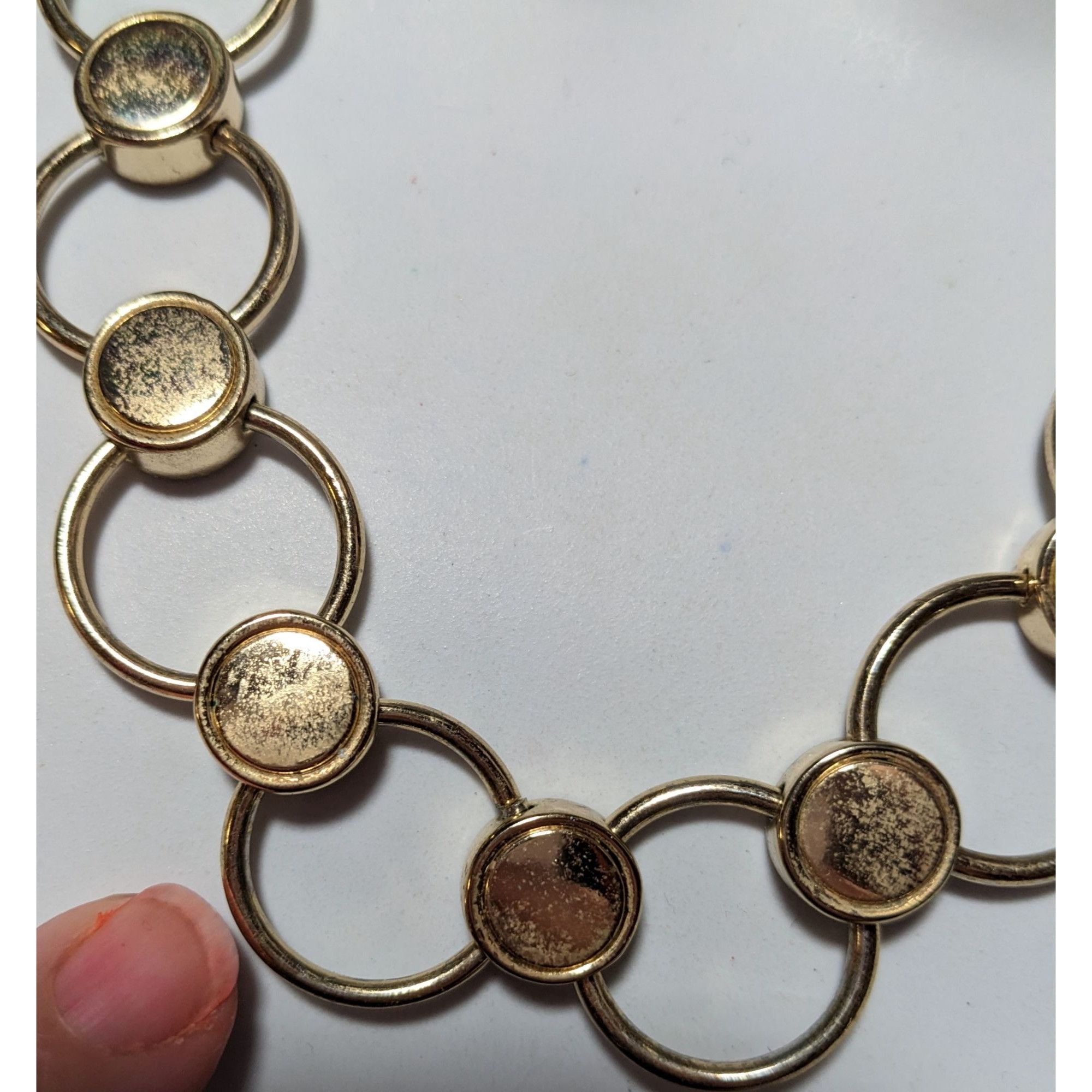 Other Unique Modern Interlinked Gold Ring Necklace Size ONE SIZE - 8 Thumbnail