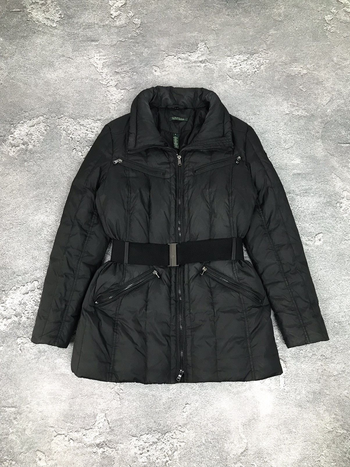 Polo Ralph Lauren Polo Ralph Lauren Black Belted Lux Basic Down Jacket Size S / US 4 / IT 40 - 1 Thumbnail