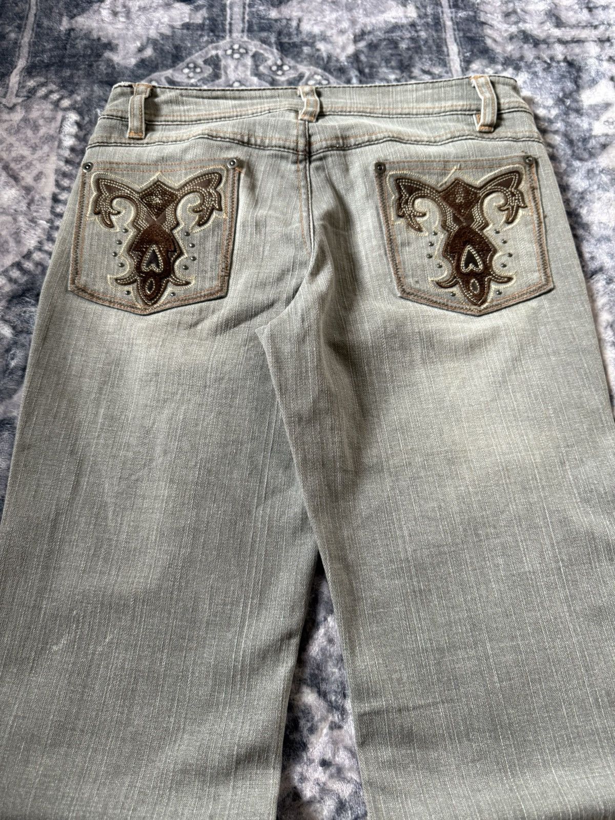 Hysteric Glamour Deux Brahmin Japan Smoke grey Low Rise Flared Jeans Size US 27 - 5 Thumbnail