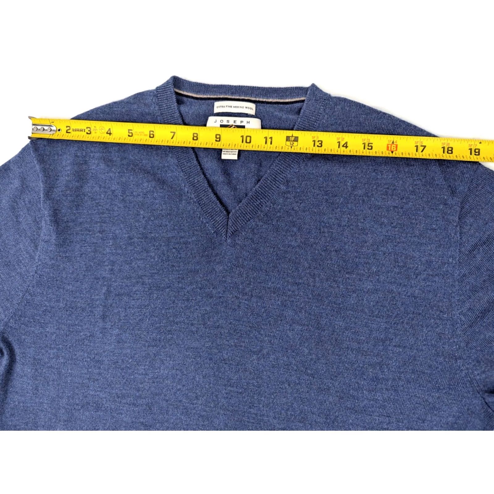 Joseph Abboud Joseph Abboud 100% Extra Fine Merino Wool V-Neck Sweater Men 2XLT Blue LS Size US XXL / EU 58 / 5 - 7 Thumbnail