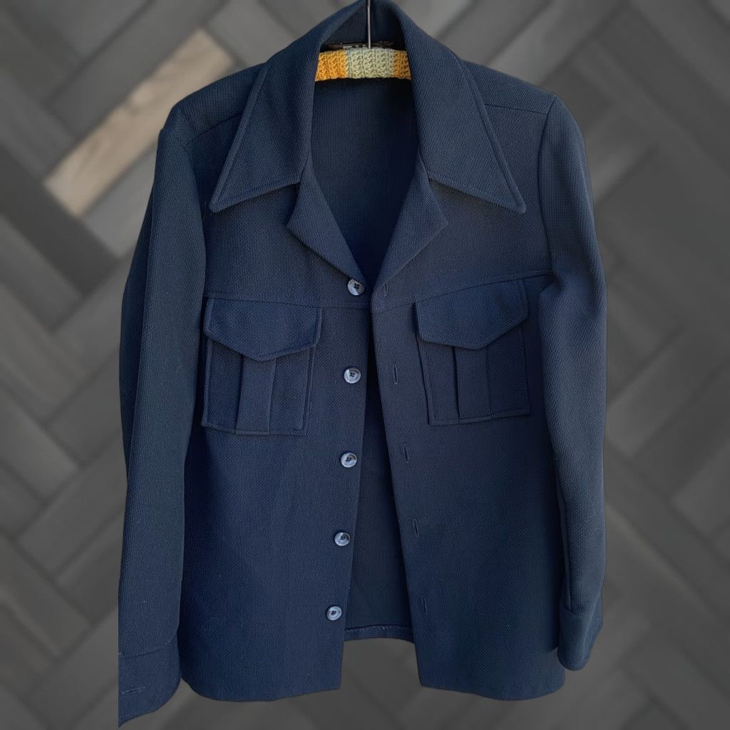 CO VINTAGE Tobias A-1 Kotzin Co Jacket Shirt Polyester M Hippy Disco 70s 1970s Mens/Adults 70s Blue Jacket Shirt Size US M / EU 48-50 / 2 - 1 Thumbnail