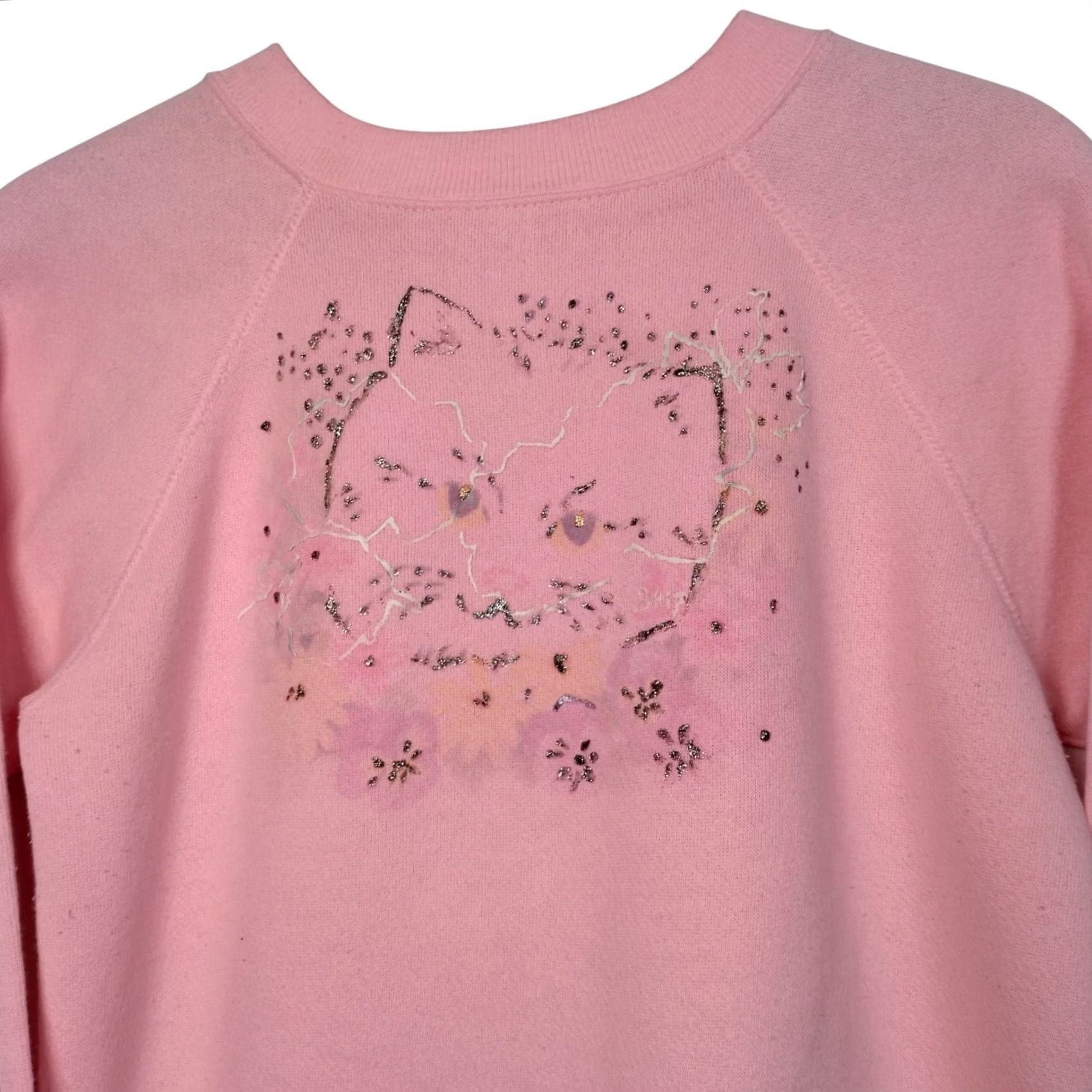 Vintage VINTAGE Cat Sweatshirt Women Small Pannill Crewneck Metallic Puffy Paint READ Size S / US 4 / IT 40 - 2 Thumbnail